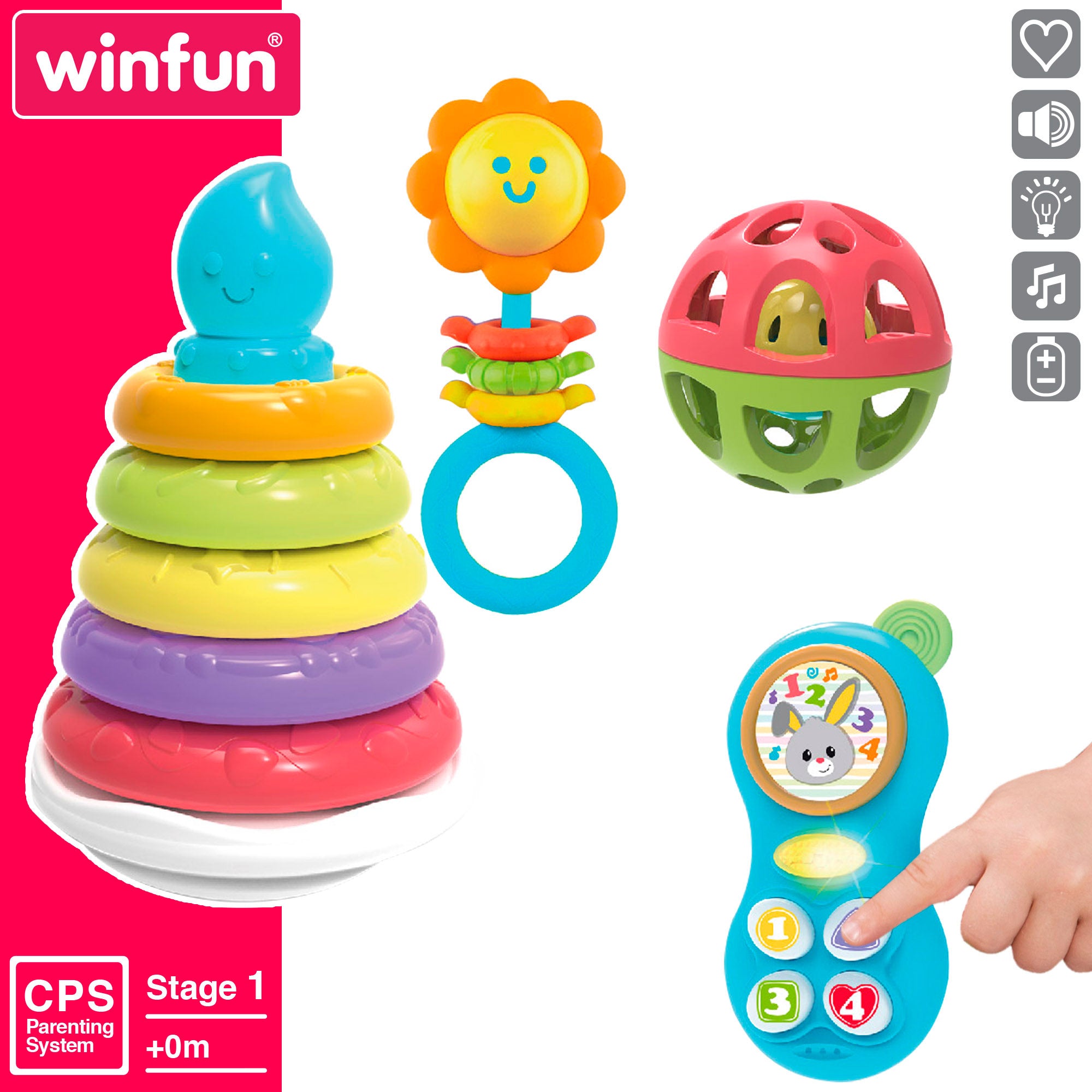 Winfun Set 4 juguetes para bebés