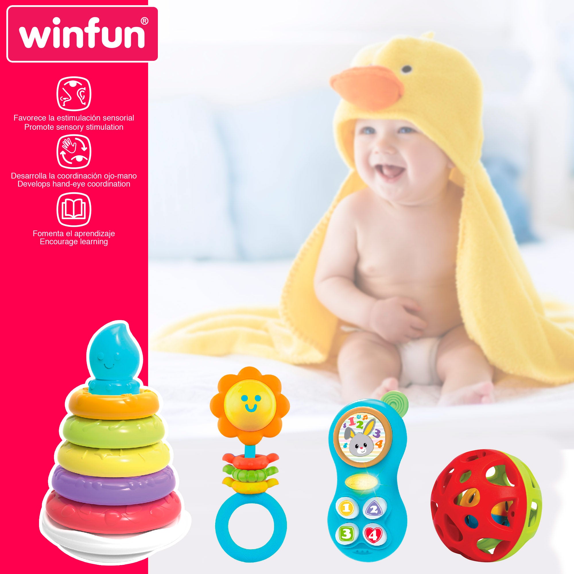 Winfun Set 4 juguetes para bebés