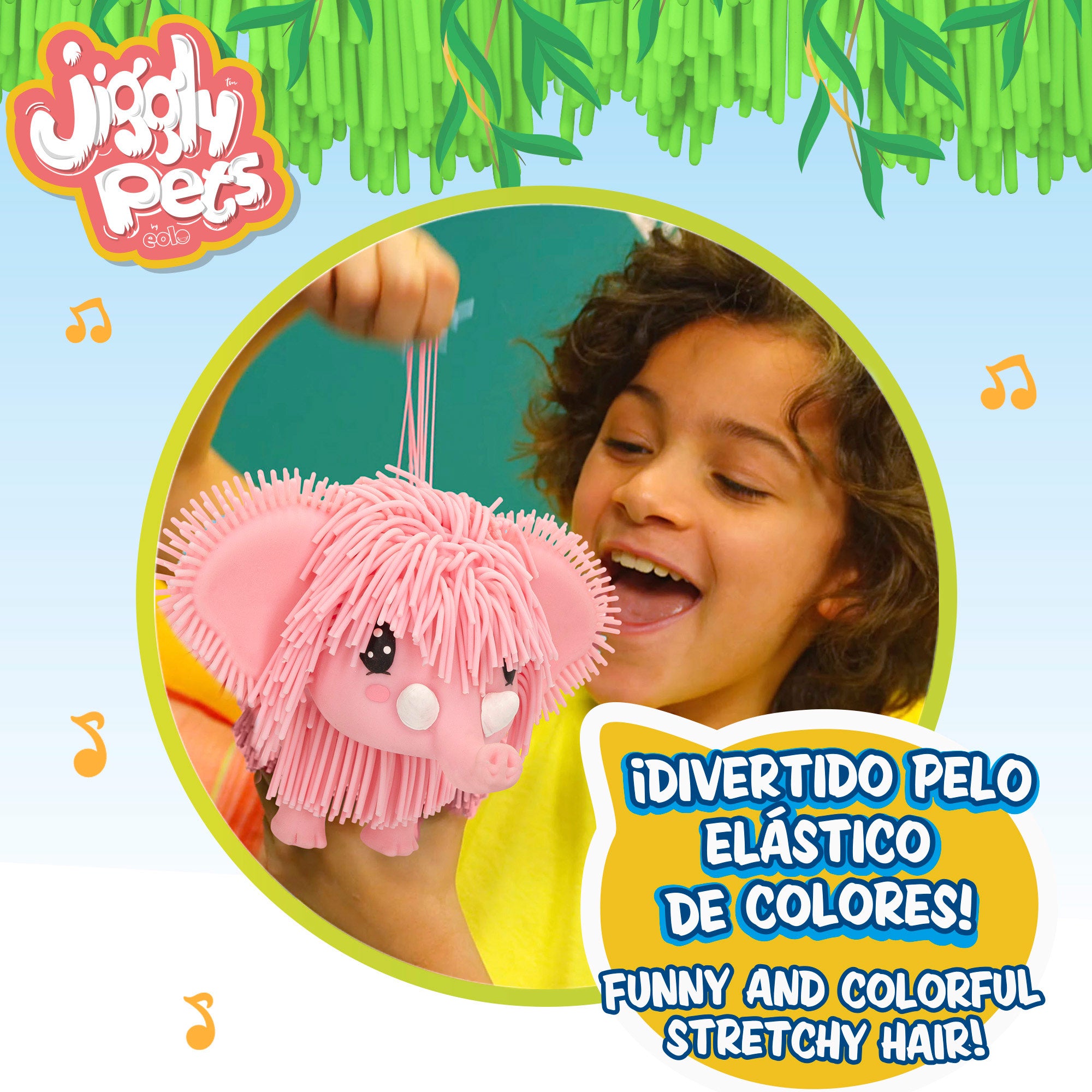 Jiggly Pets Elefante de juguete andador c/música y sonido rosa