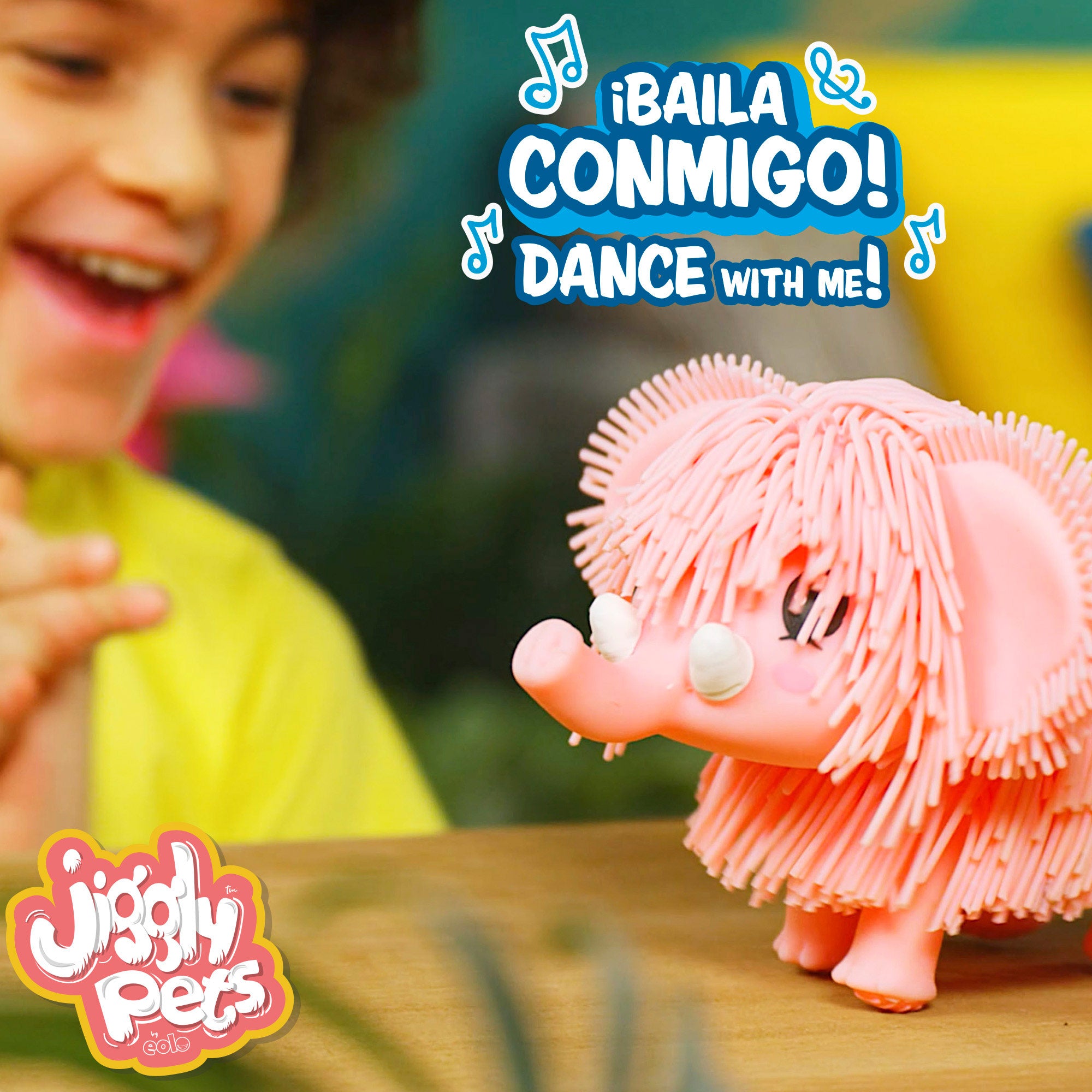 Jiggly Pets Elefante de juguete andador c/música y sonido rosa