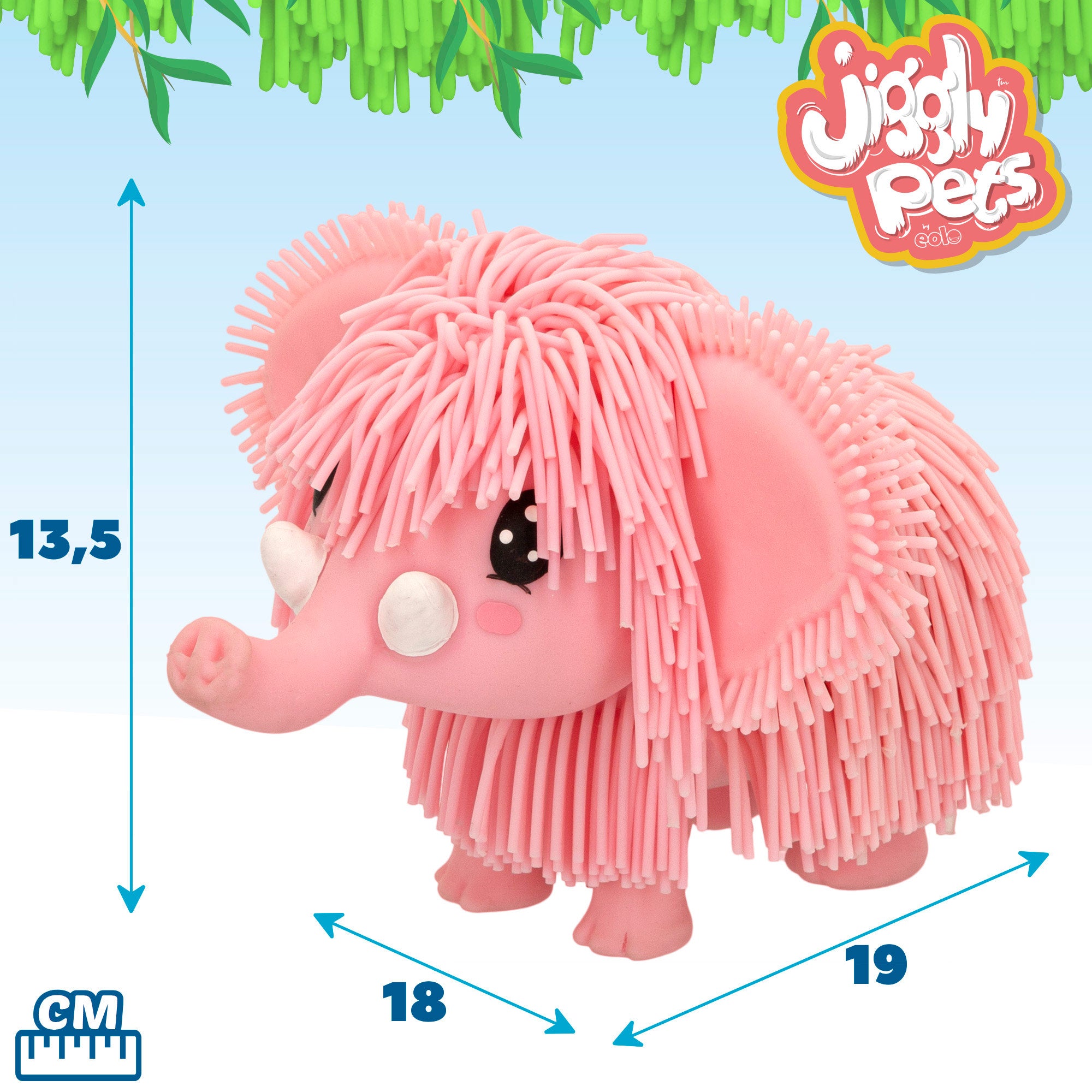 Jiggly Pets Elefante de juguete andador c/música y sonido rosa