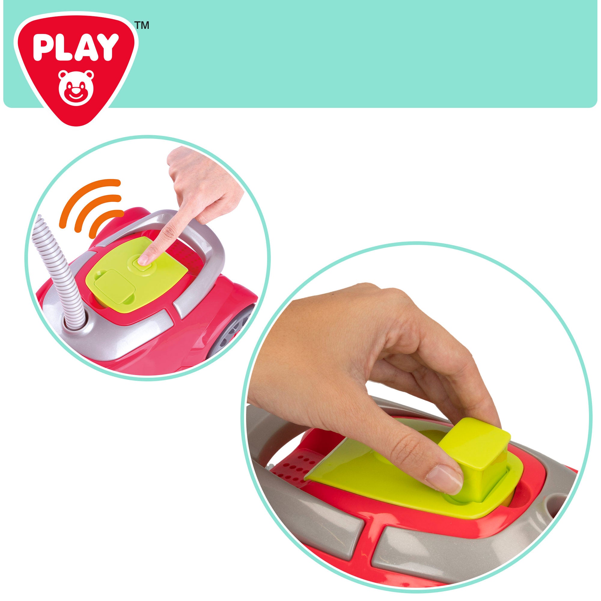 PLAY Aspiradora de juguete eléctrica con sonido y succión