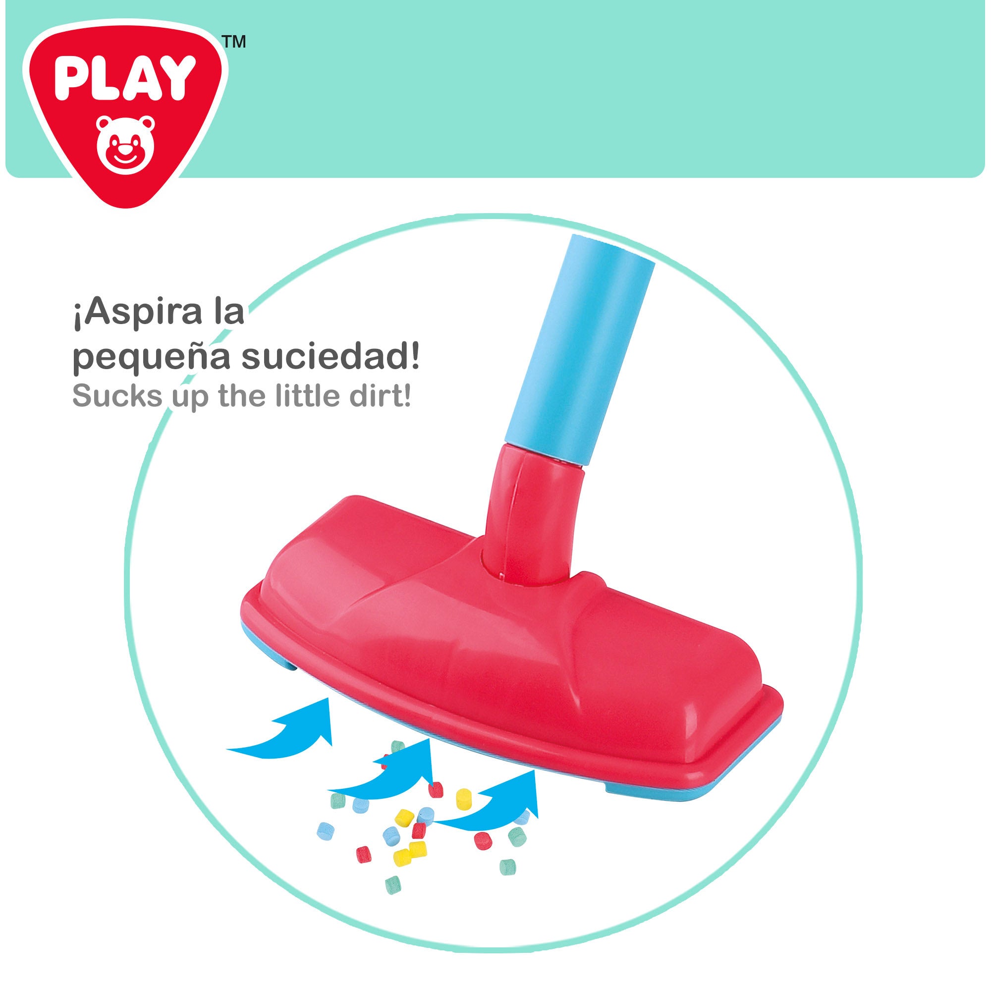 PLAY Aspiradora de juguete eléctrica con sonido y succión