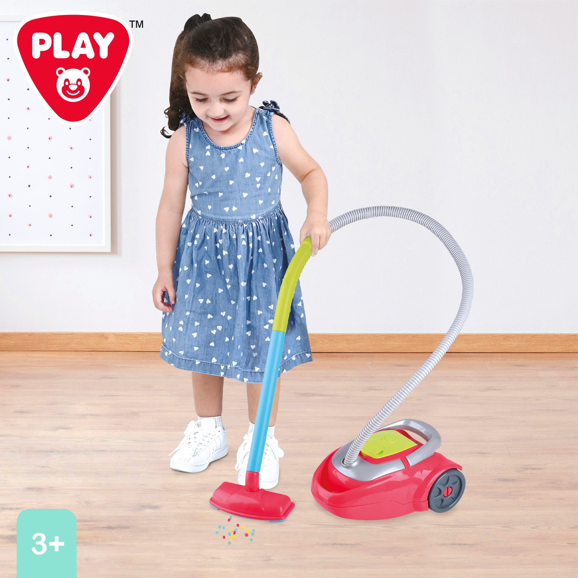 PLAY Aspiradora de juguete eléctrica con sonido y succión