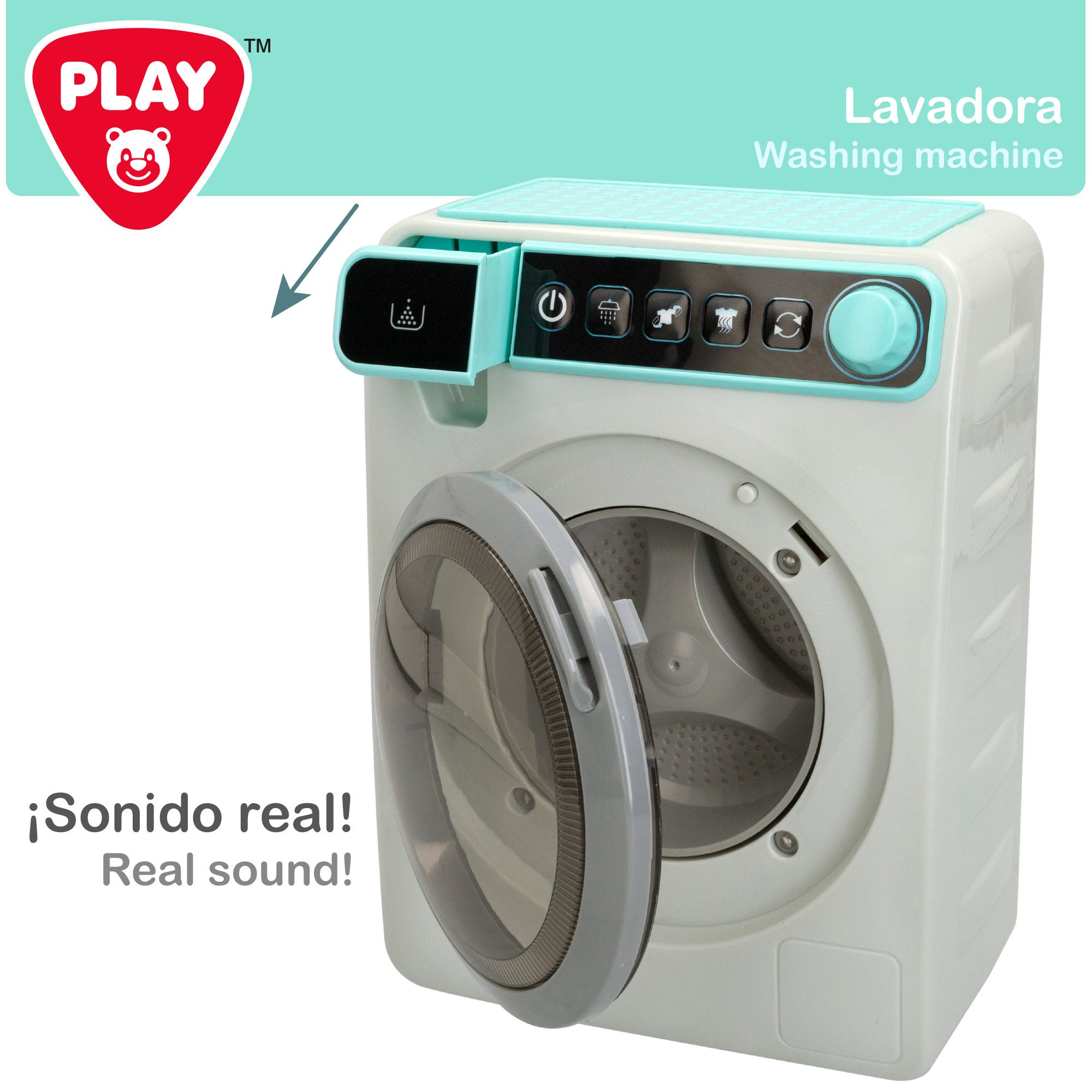 PLAY Lavadora juguete con luz y sonido