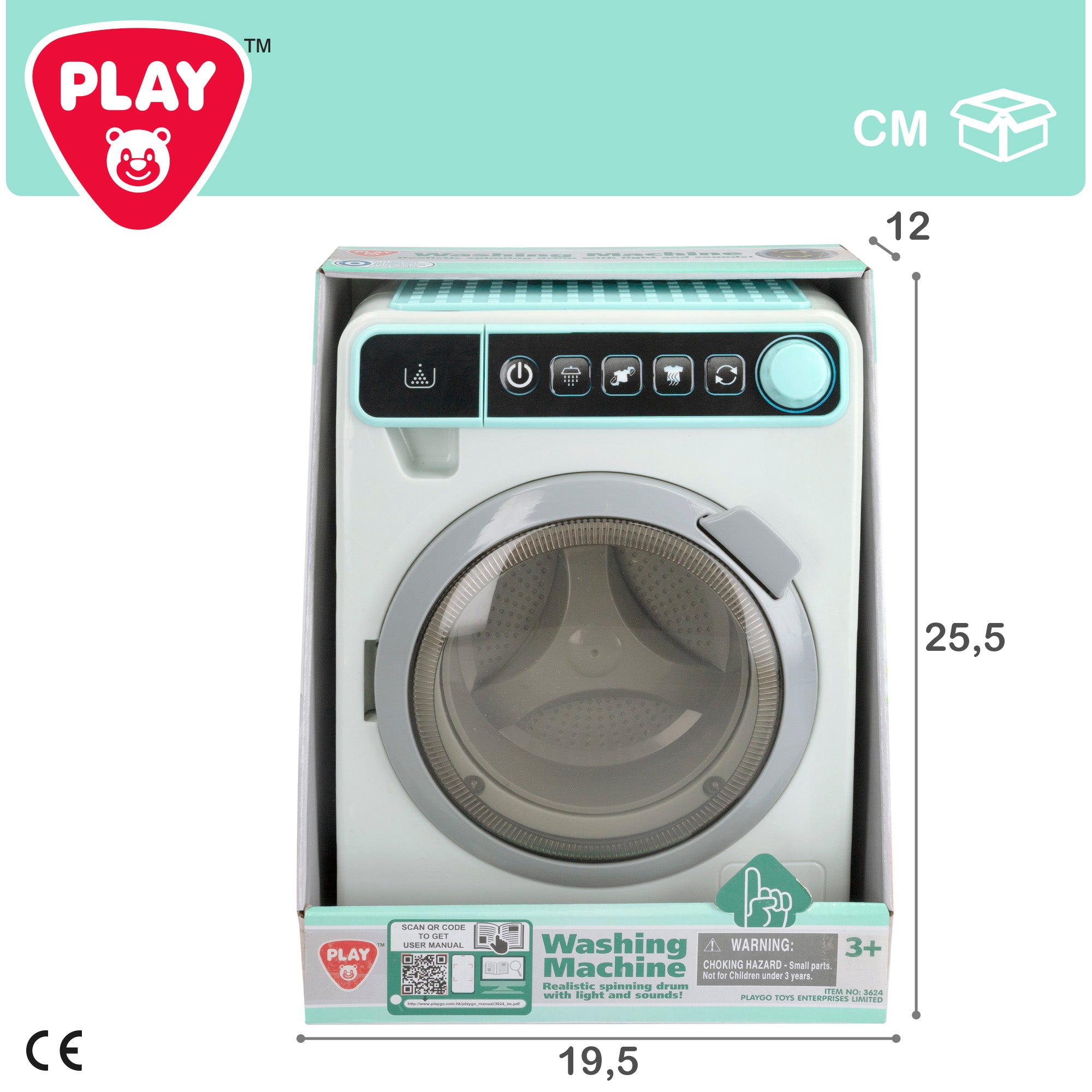 PLAY Lavadora juguete con luz y sonido