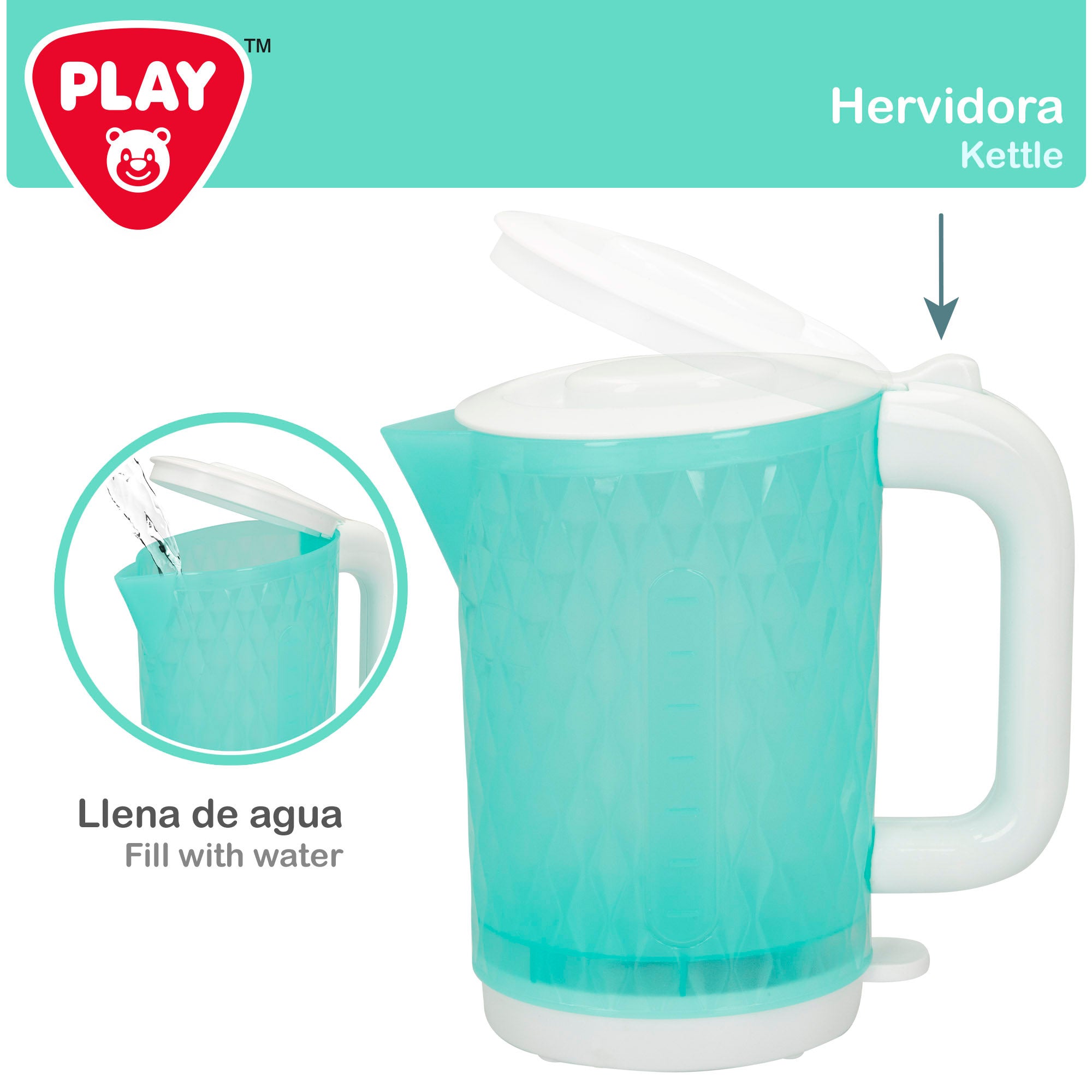 PLAY Set tostadora y hervidor de juguete con luz y sonido
