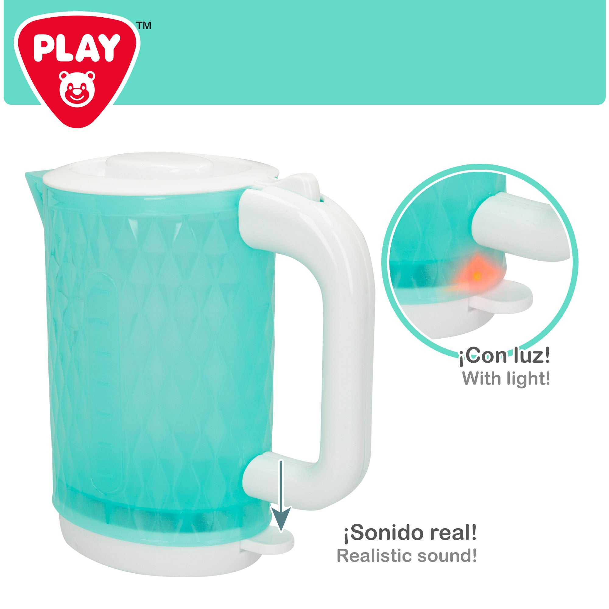 PLAY Set tostadora y hervidor de juguete con luz y sonido