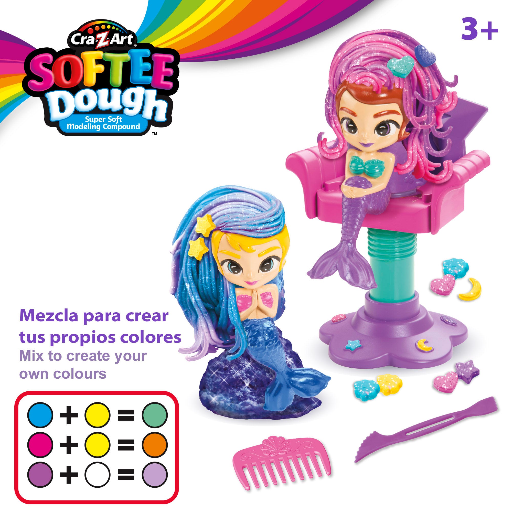 Set de plastilina brillante sirenitas Softee Dough