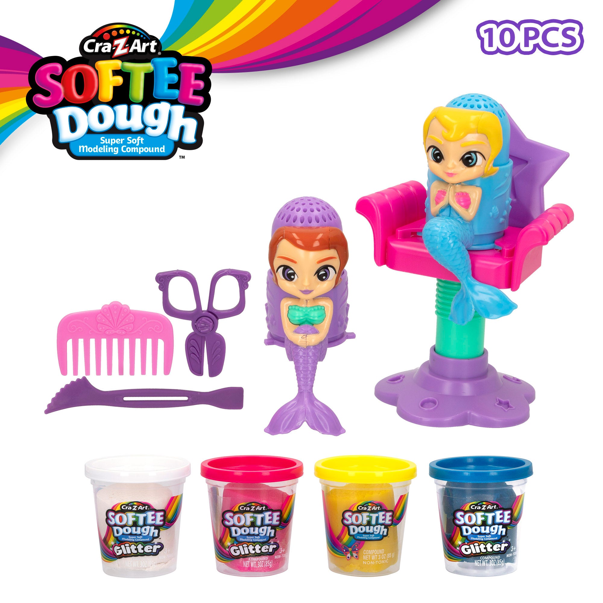 Set de plastilina brillante sirenitas Softee Dough