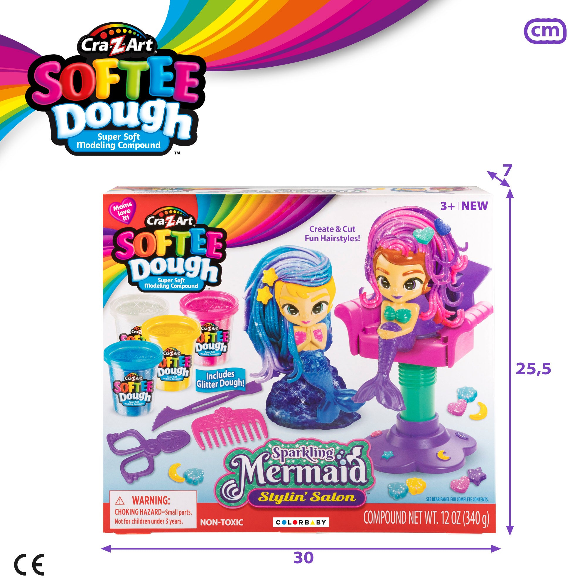 Set de plastilina brillante sirenitas Softee Dough