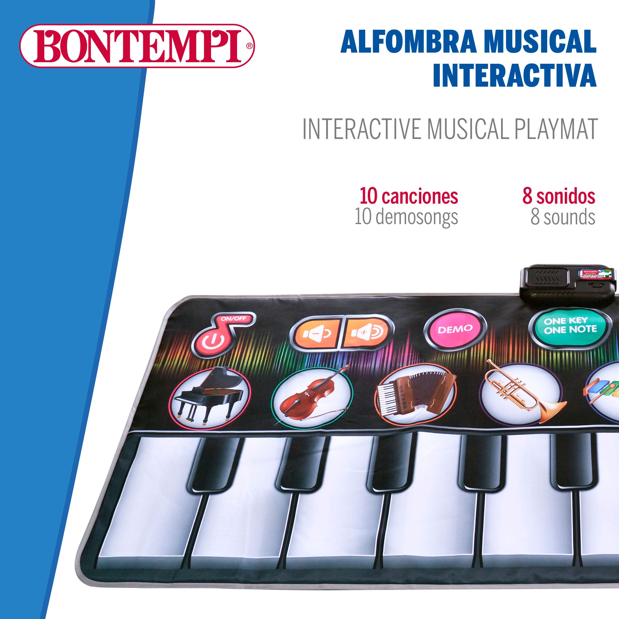 Alfombra teclado musical interactiva 10 teclas Bontempi