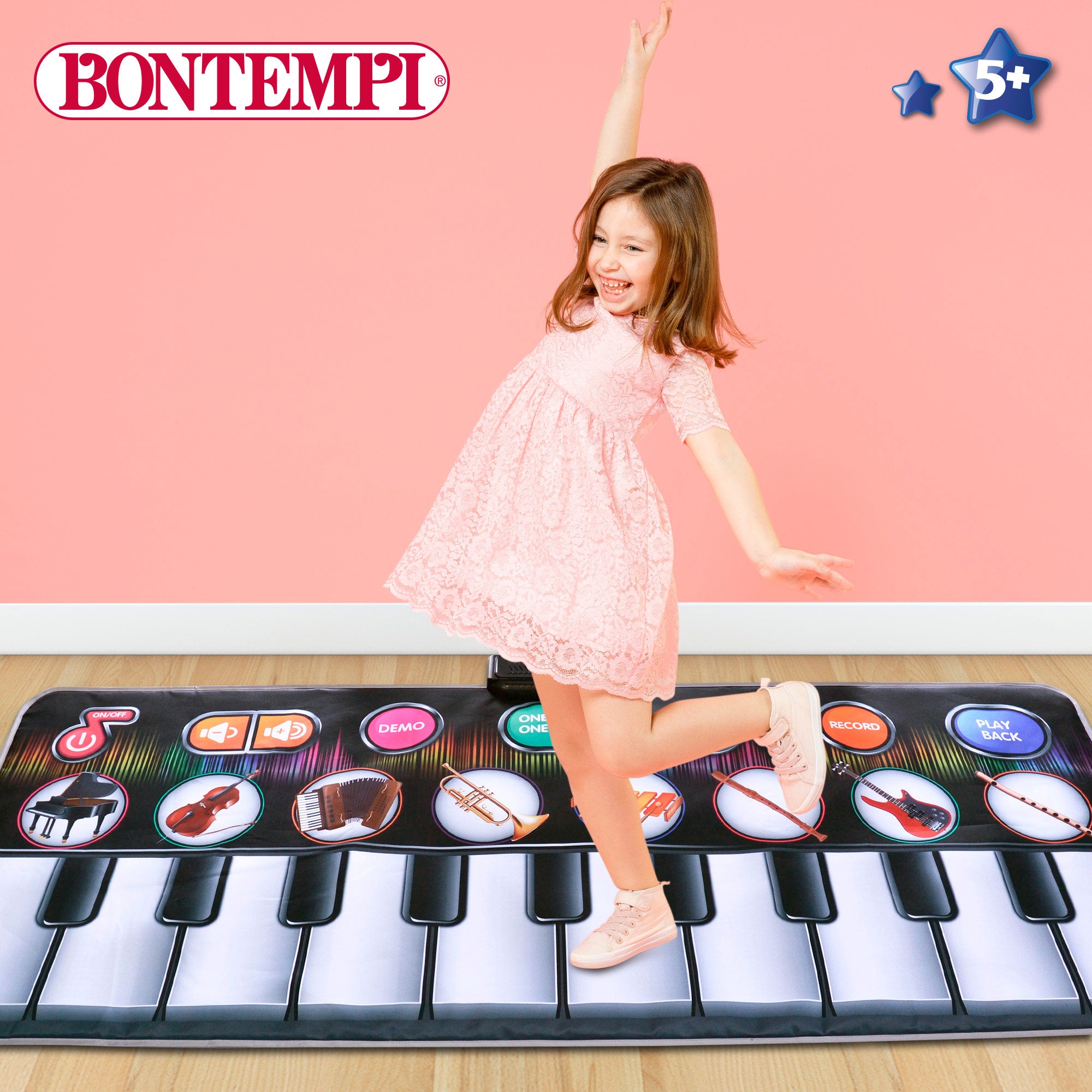 Alfombra teclado musical interactiva 10 teclas Bontempi