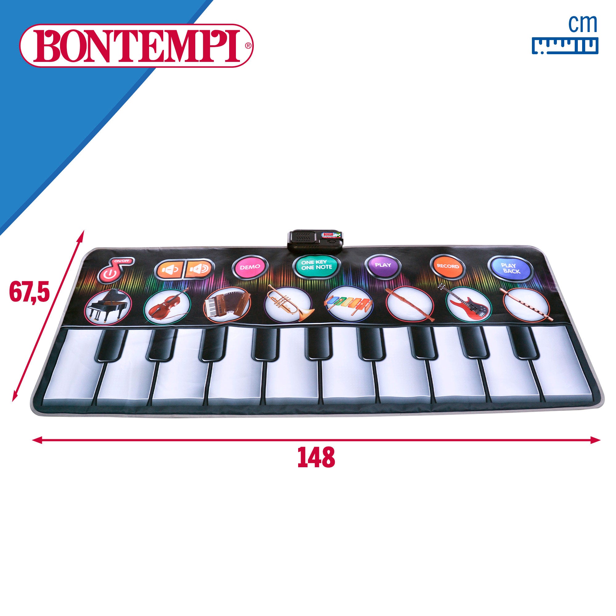 Alfombra teclado musical interactiva 10 teclas Bontempi