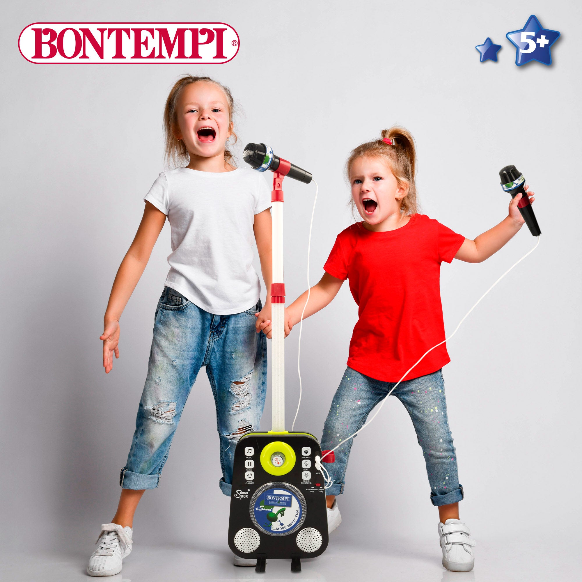 Altavoz karaoke para niños con 2 micrófonos Bontempi