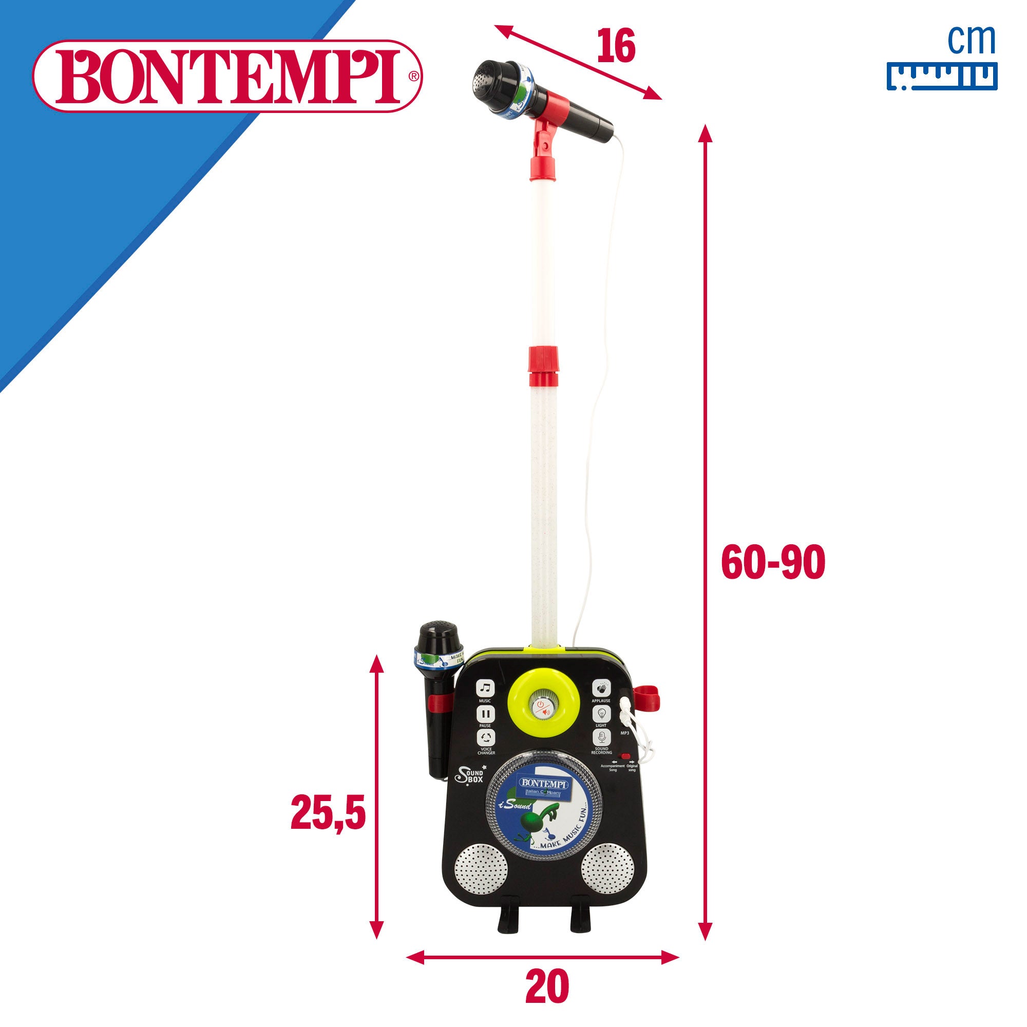 Altavoz karaoke para niños con 2 micrófonos Bontempi