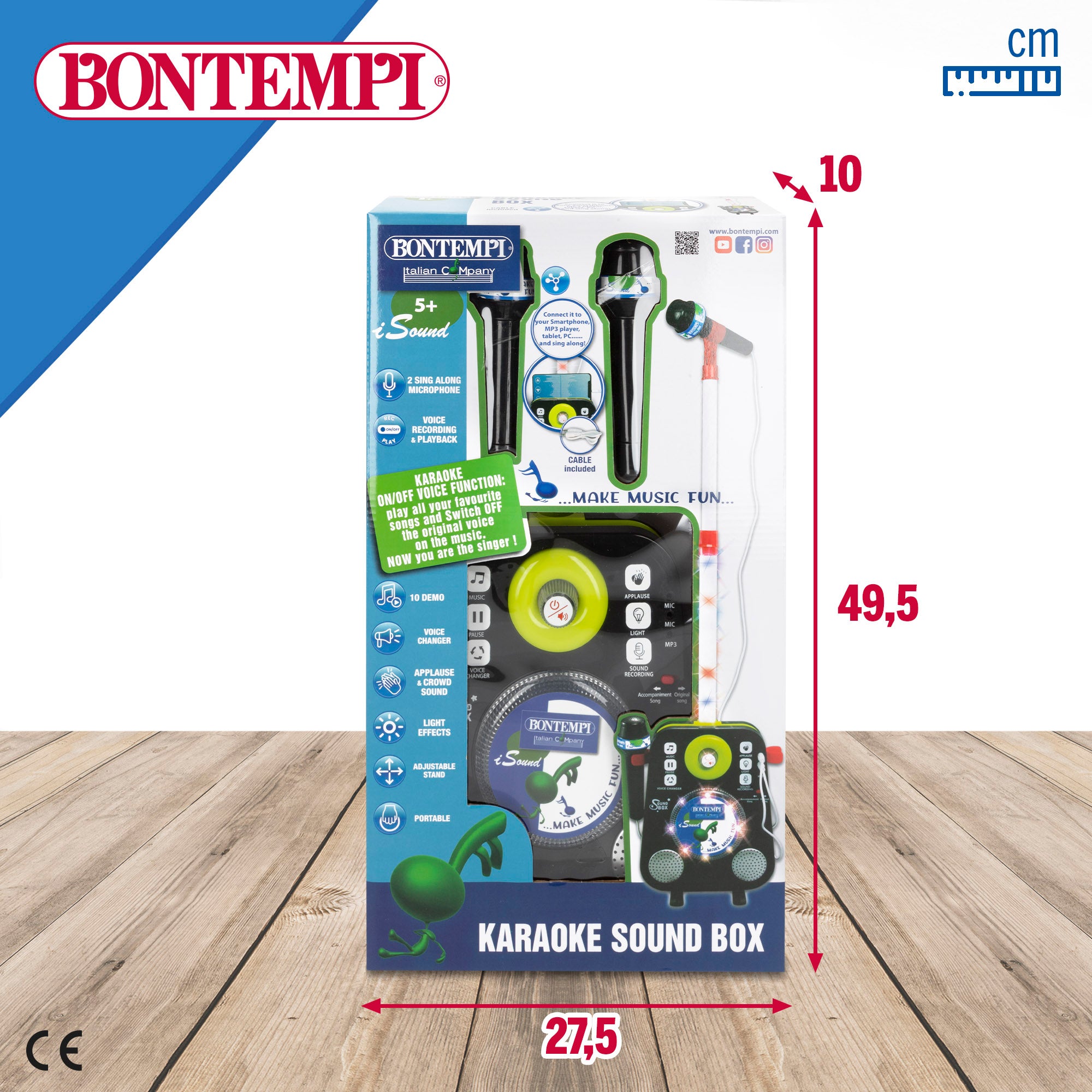 Altavoz karaoke para niños con 2 micrófonos Bontempi