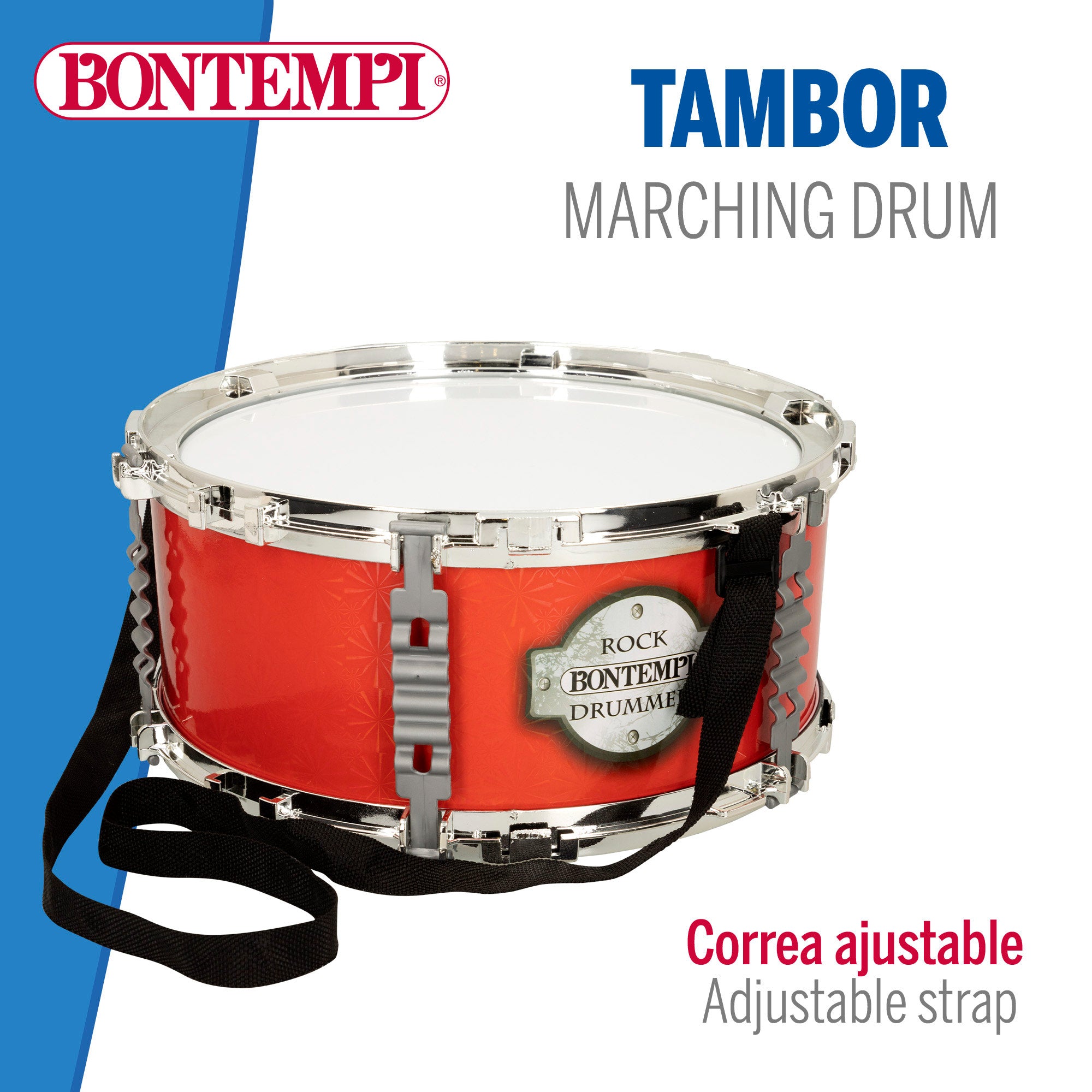 Tambor de juguete con baquetas y correa Ø30,5 cm Bontempi