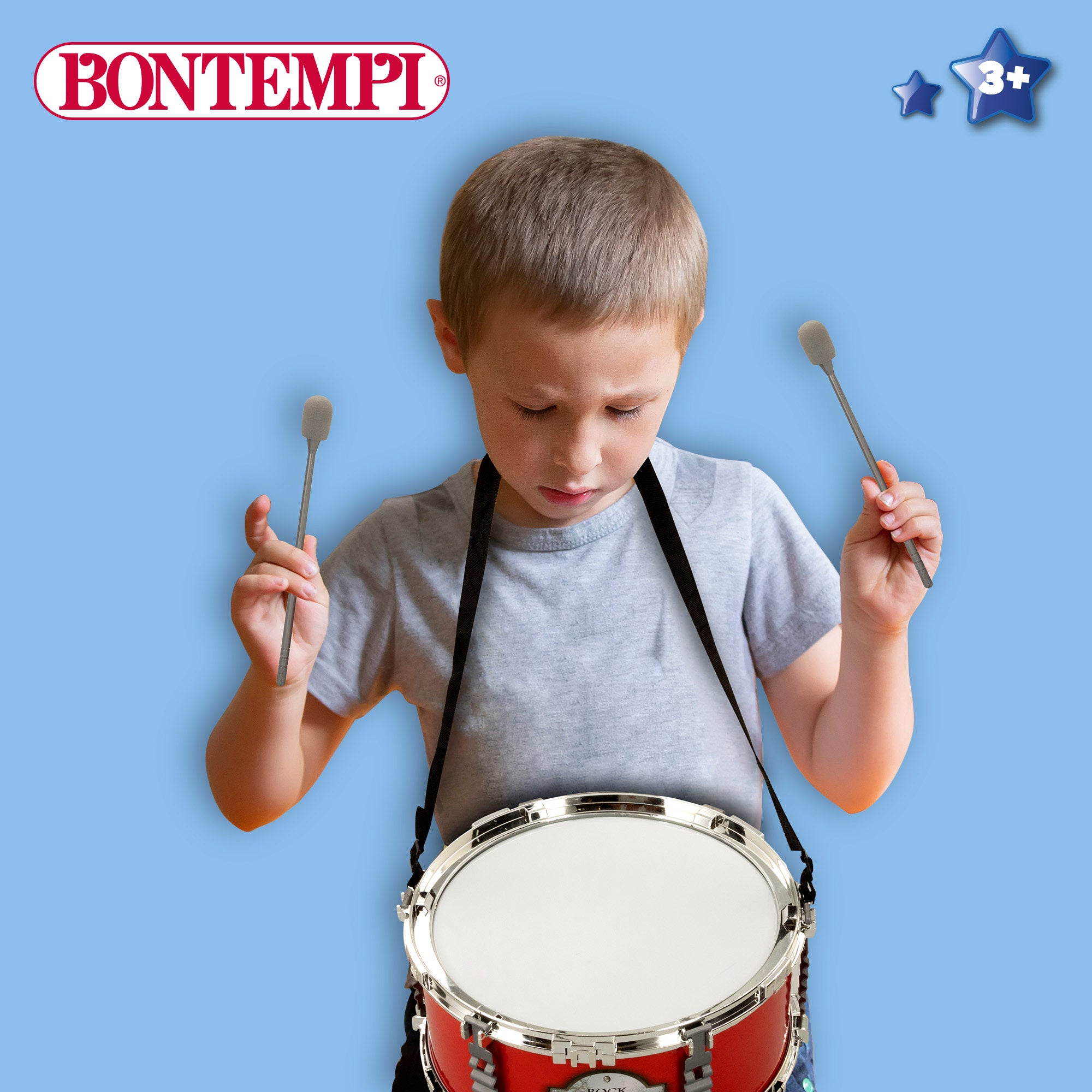 Tambor de juguete con baquetas y correa Ø30,5 cm Bontempi