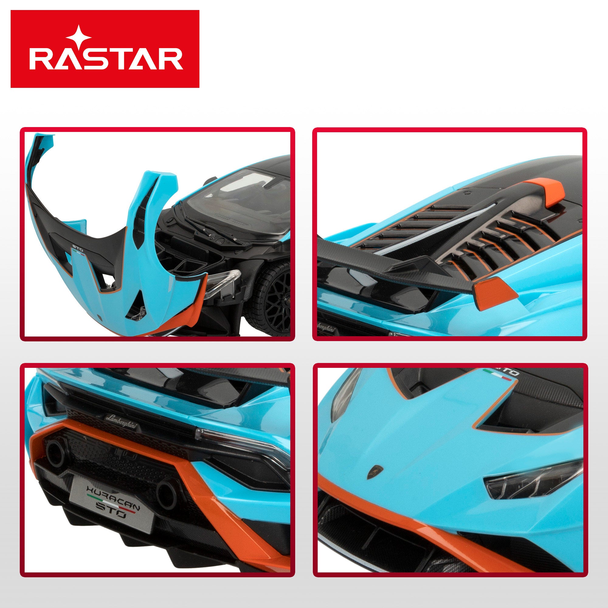 RASTAR Coche teledirigido Lamborghini Huracán STO con luces 1:14