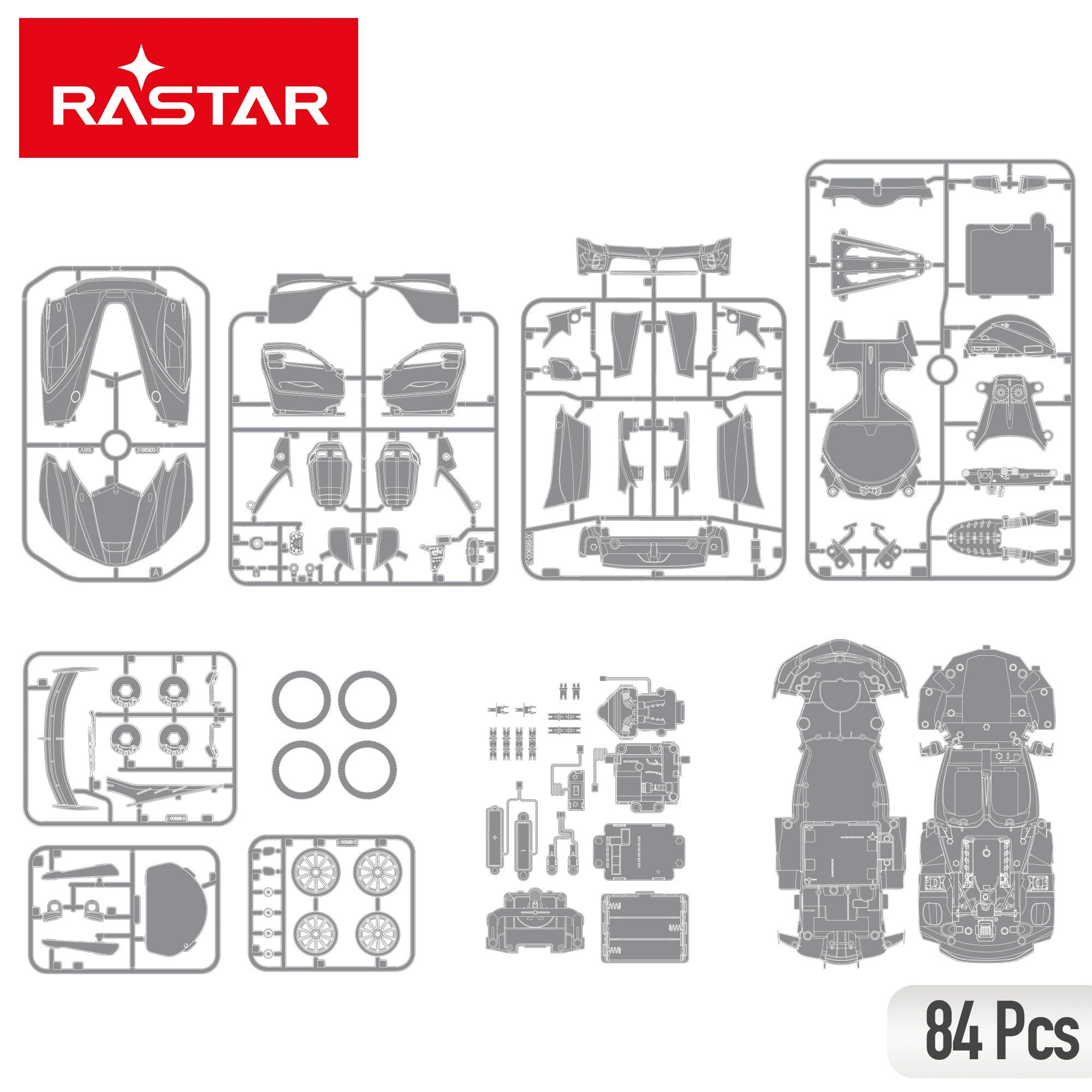 RASTAR Coche radiocontrol para montar Ferrari FXX K Evo 1:18