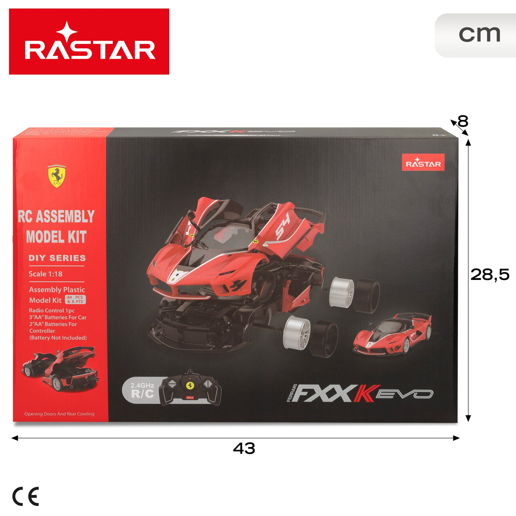 RASTAR Coche radiocontrol para montar Ferrari FXX K Evo 1:18