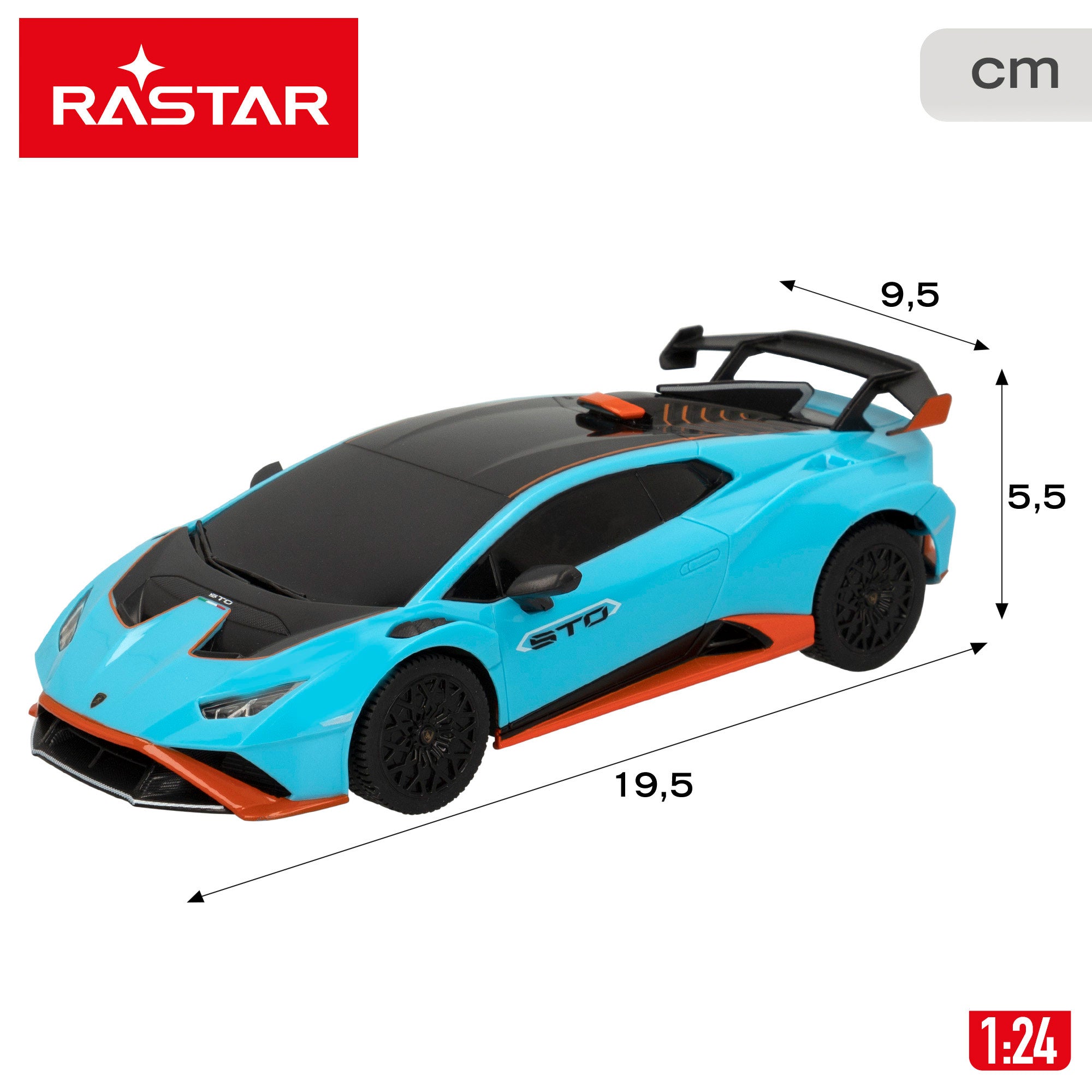 RASTAR Coche teledirigido Lamborghini Huracán STO 1:24