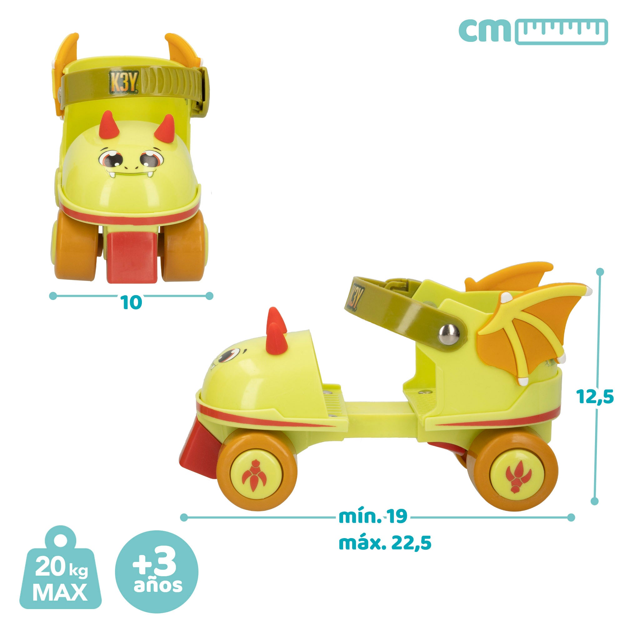 Kit patines 4 ruedas de dragón talla 24-30 K3YRIDERS