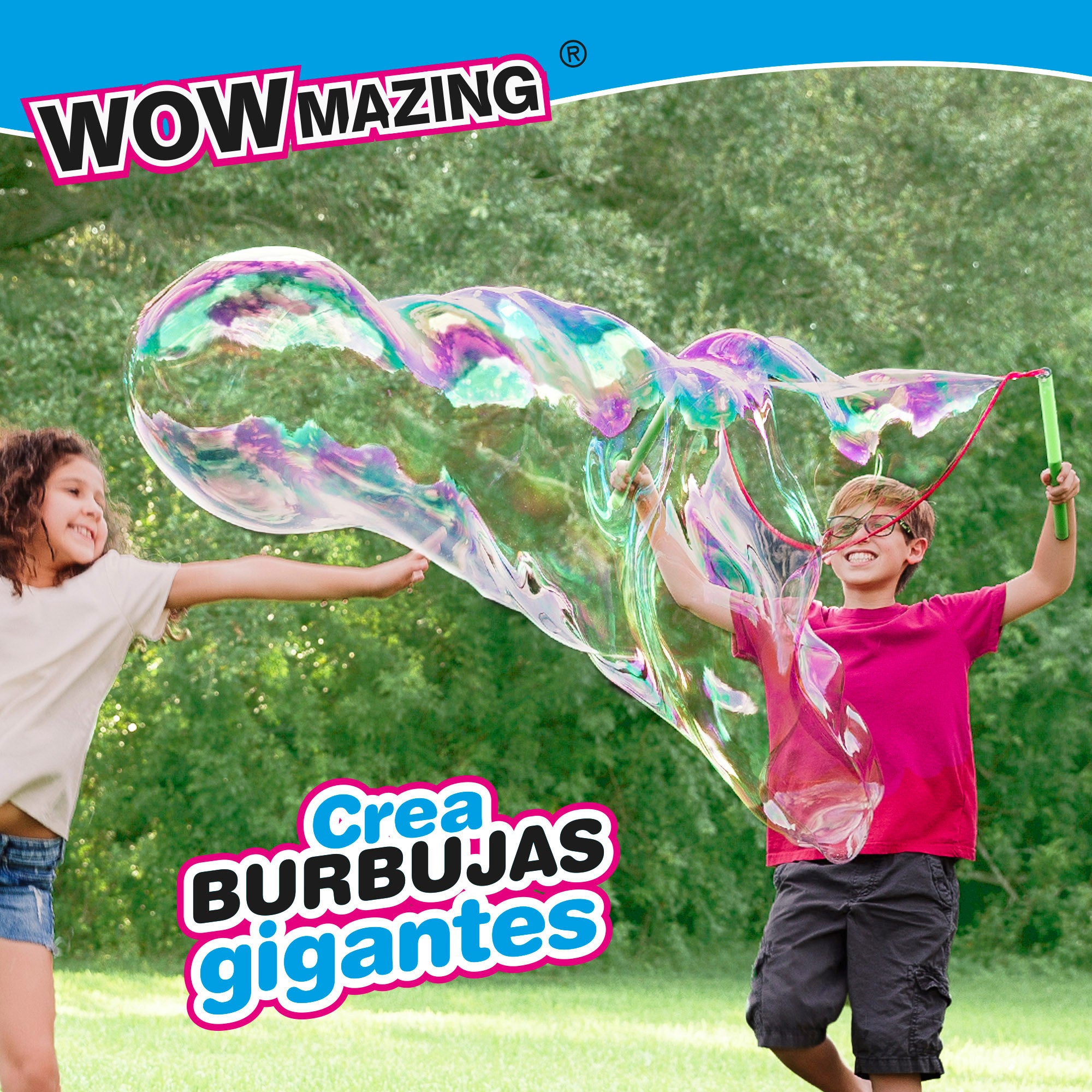 WOWmazing Kit burbujas gigantes con 2 sobres jabón concentrado
