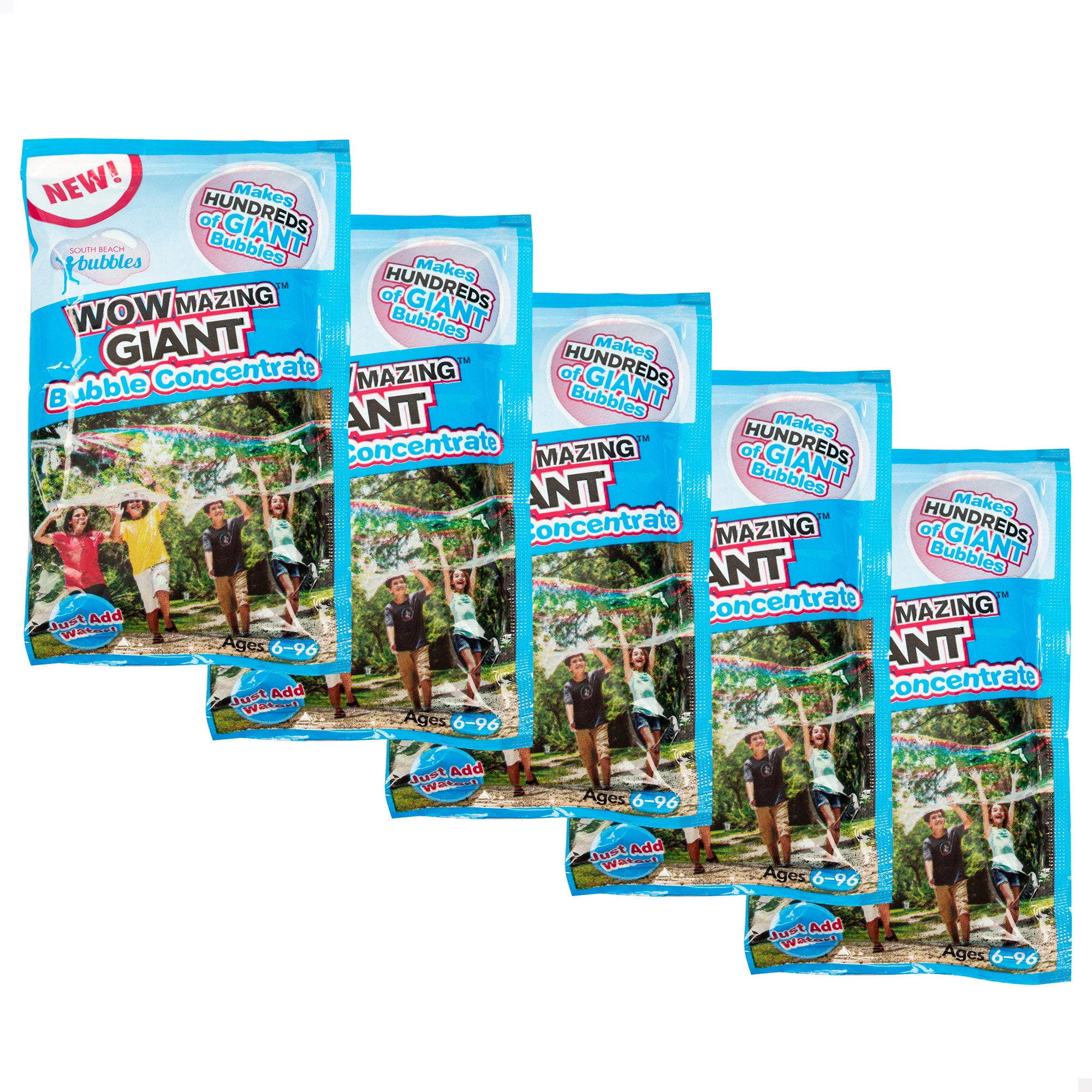 WOWmazing Pack 5 sobres de jabón concentrado para hacer pompas