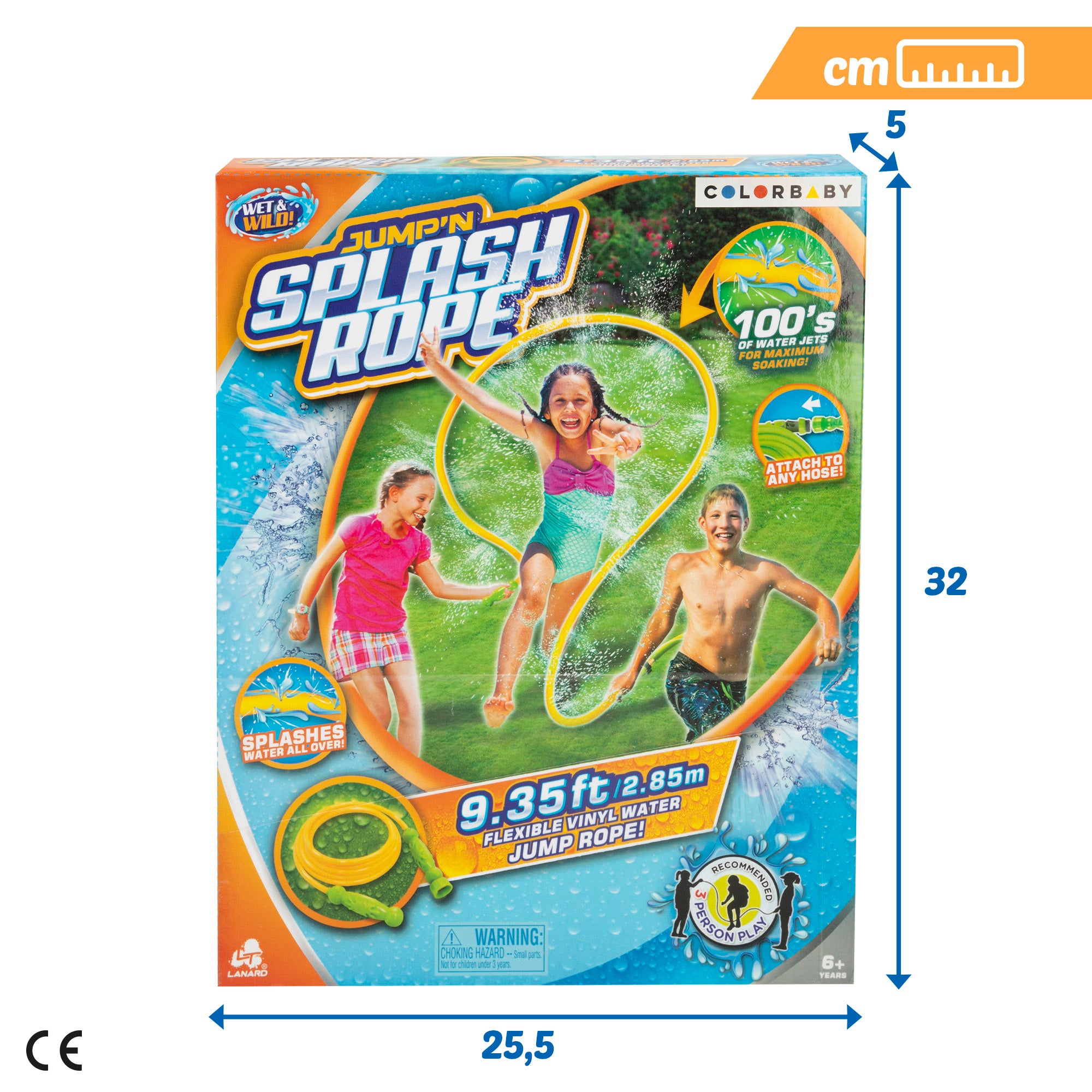 Comba niños con chorros de agua 2,85 m COLORBABY Splash Rope