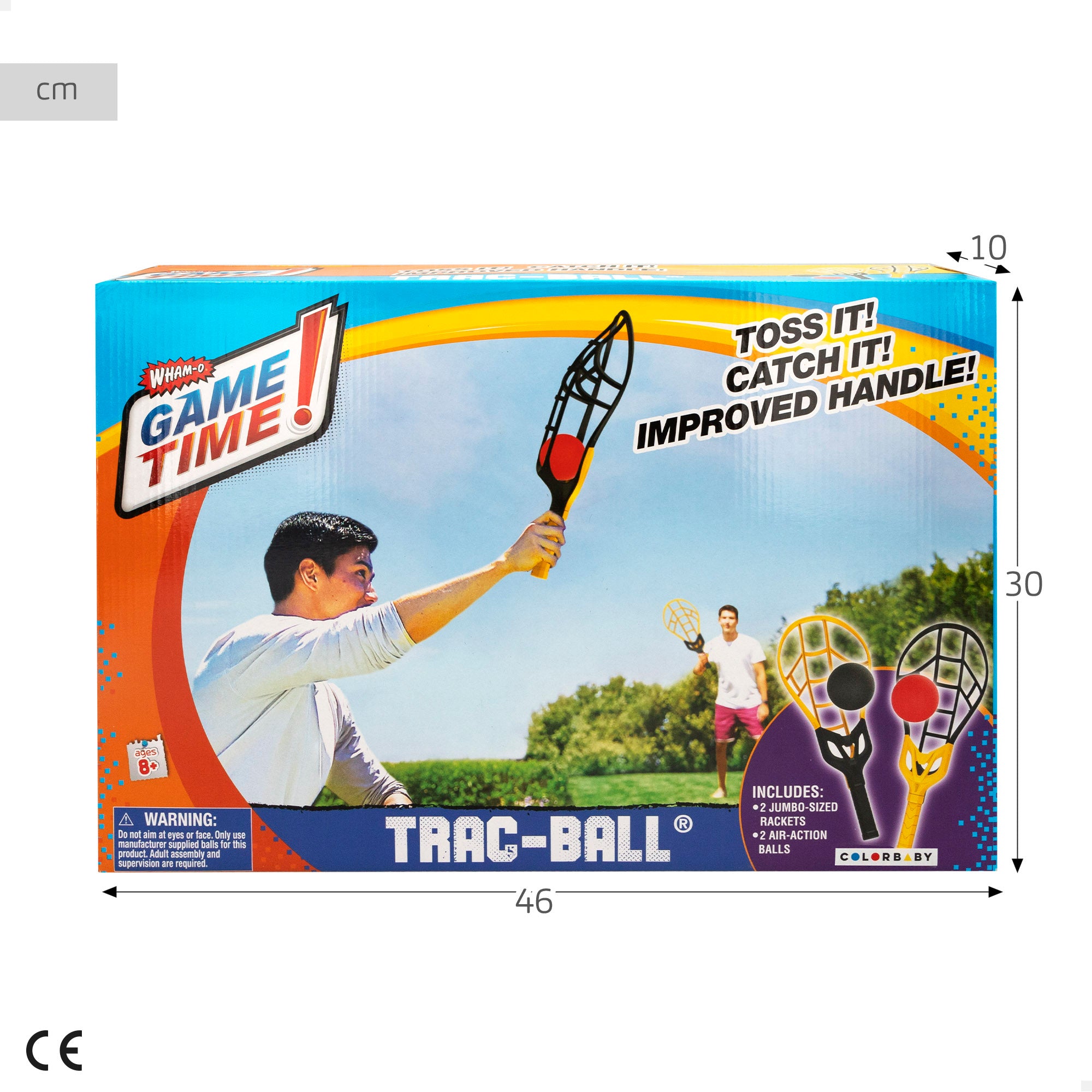 Wham-O Set de raquetas grandes para niños Trac-Ball con 2 pelotas