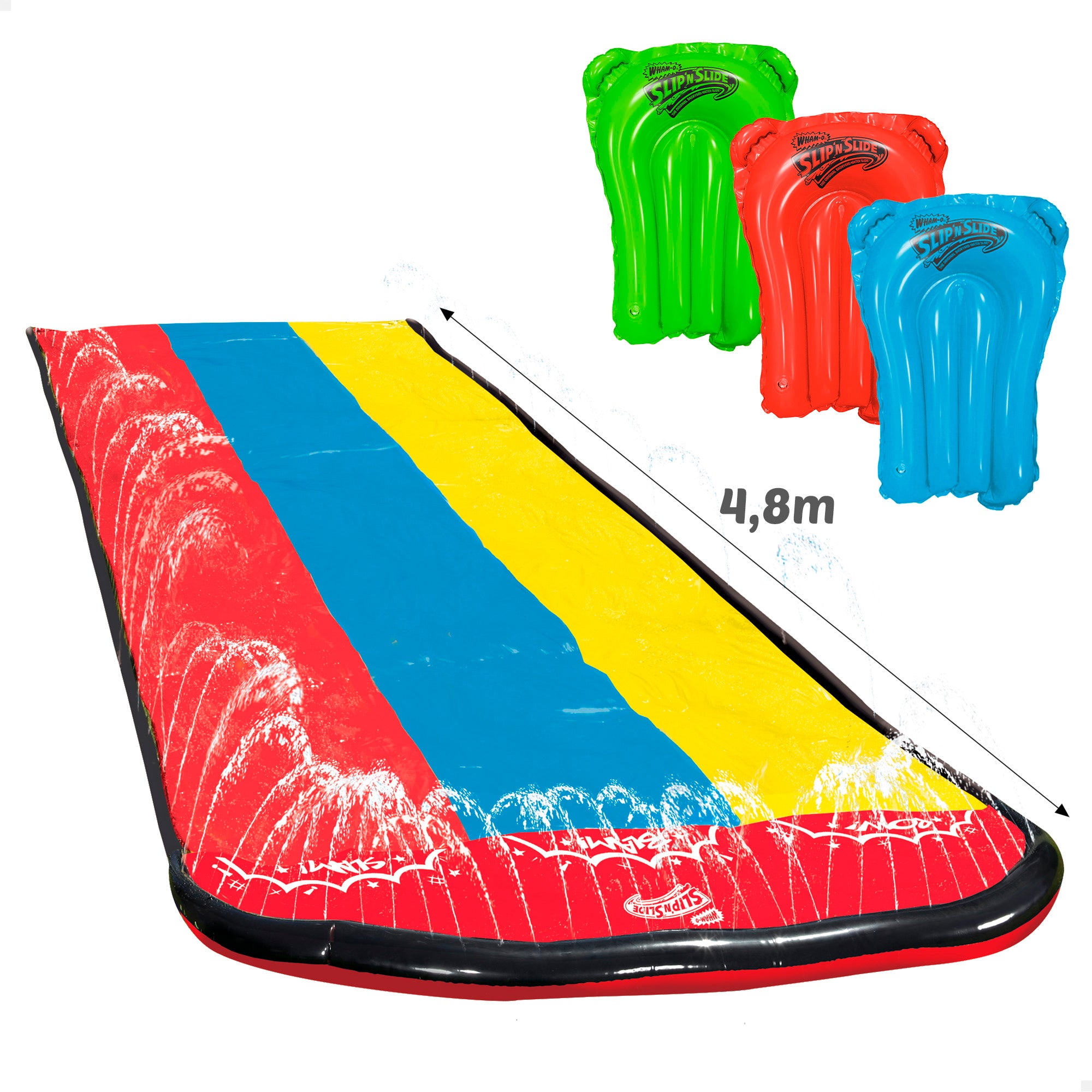 Slip 'N Slide Pista deslizante agua 4,8 m c/3 tablas de surf