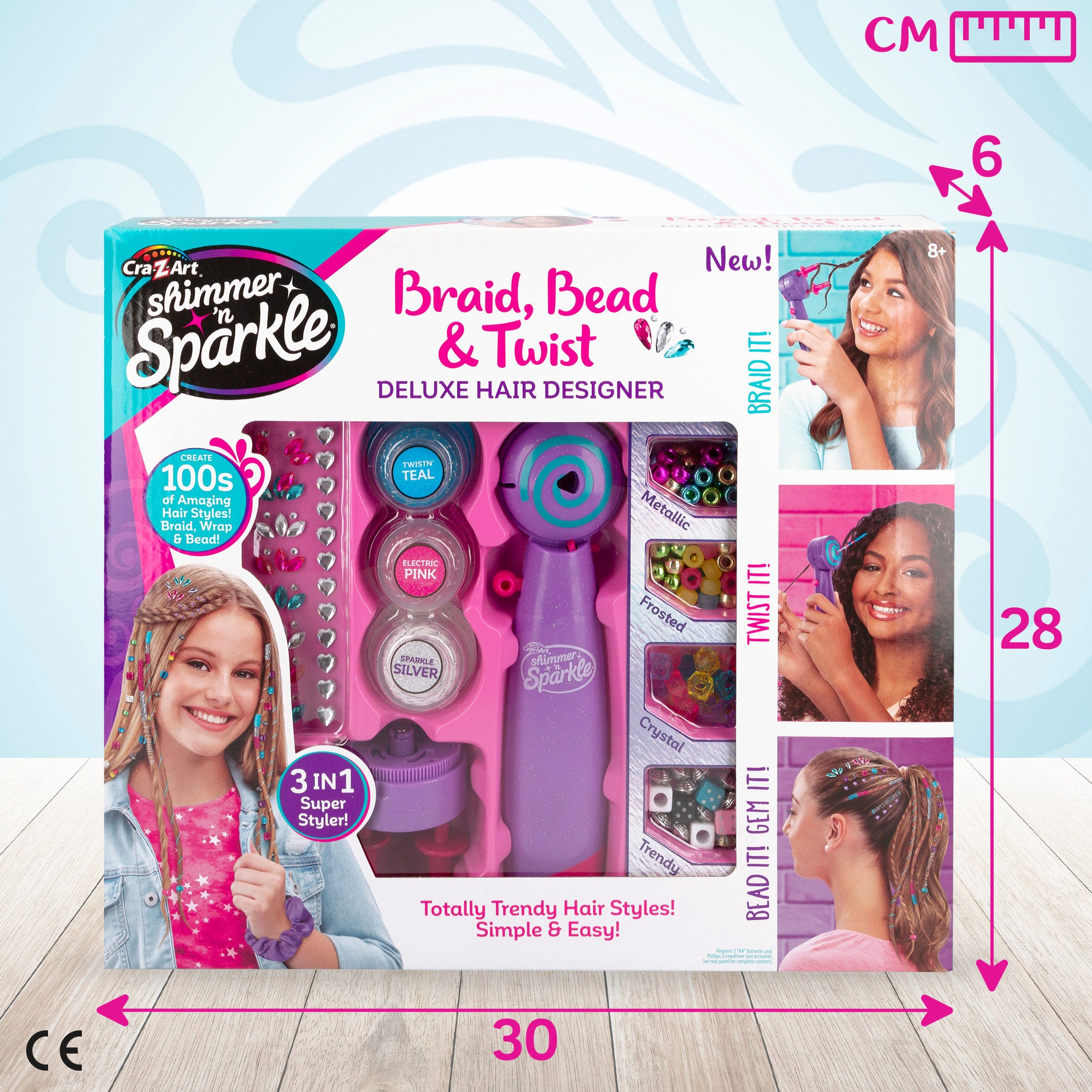 Shimmer 'n Sparkle Set de peluquería infantil 3 en 1