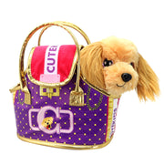 Perro de peluche con bolso transportín Cutekins