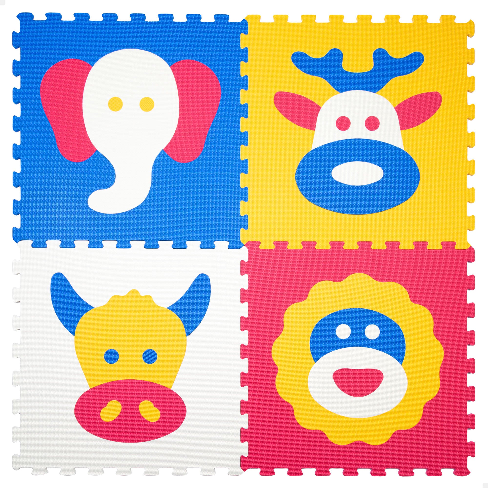Alfombra puzzle bebés animales 4 piezas gomaespuma C'Baby
