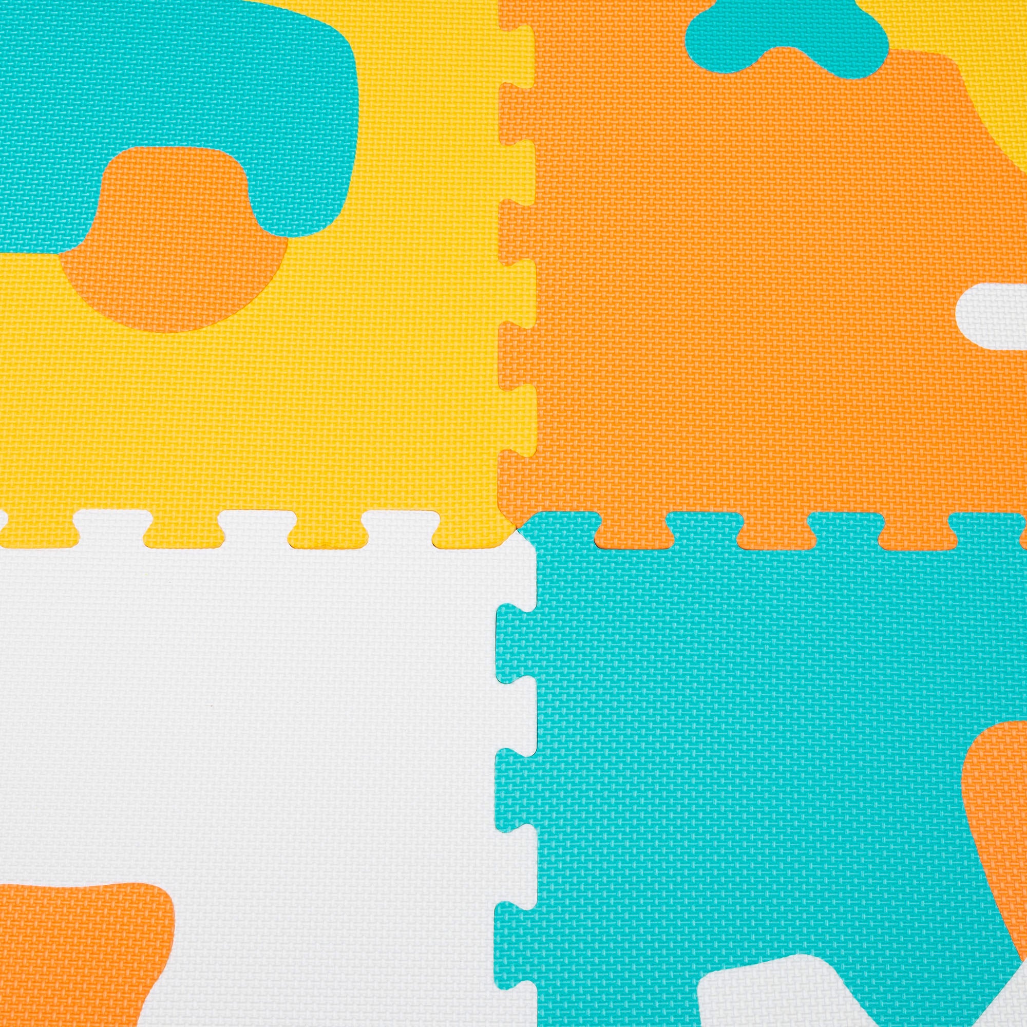 Alfombra puzzle bebés vehículos 4 piezas gomaespuma C'Baby