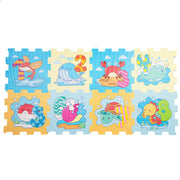 Alfombra puzle bebés animales y números 8 piezas gomaespuma C'Baby