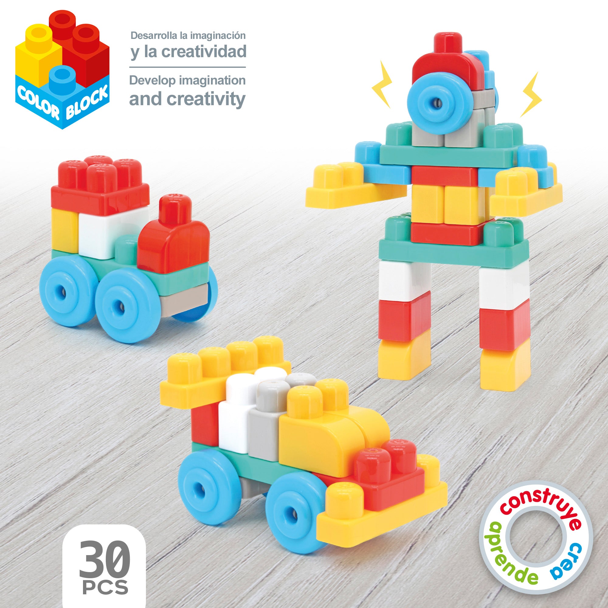 Juego de construcción coche policía con 30 piezas Color Block