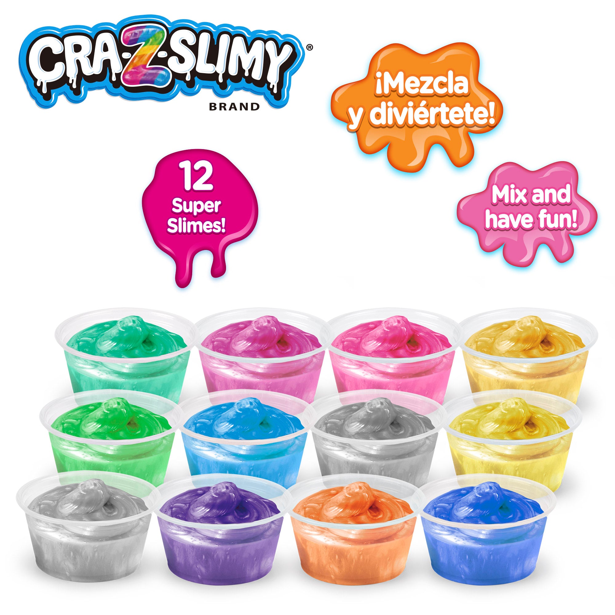 Pack 12 botes de slime con accesorios Cra-Z-Slimy