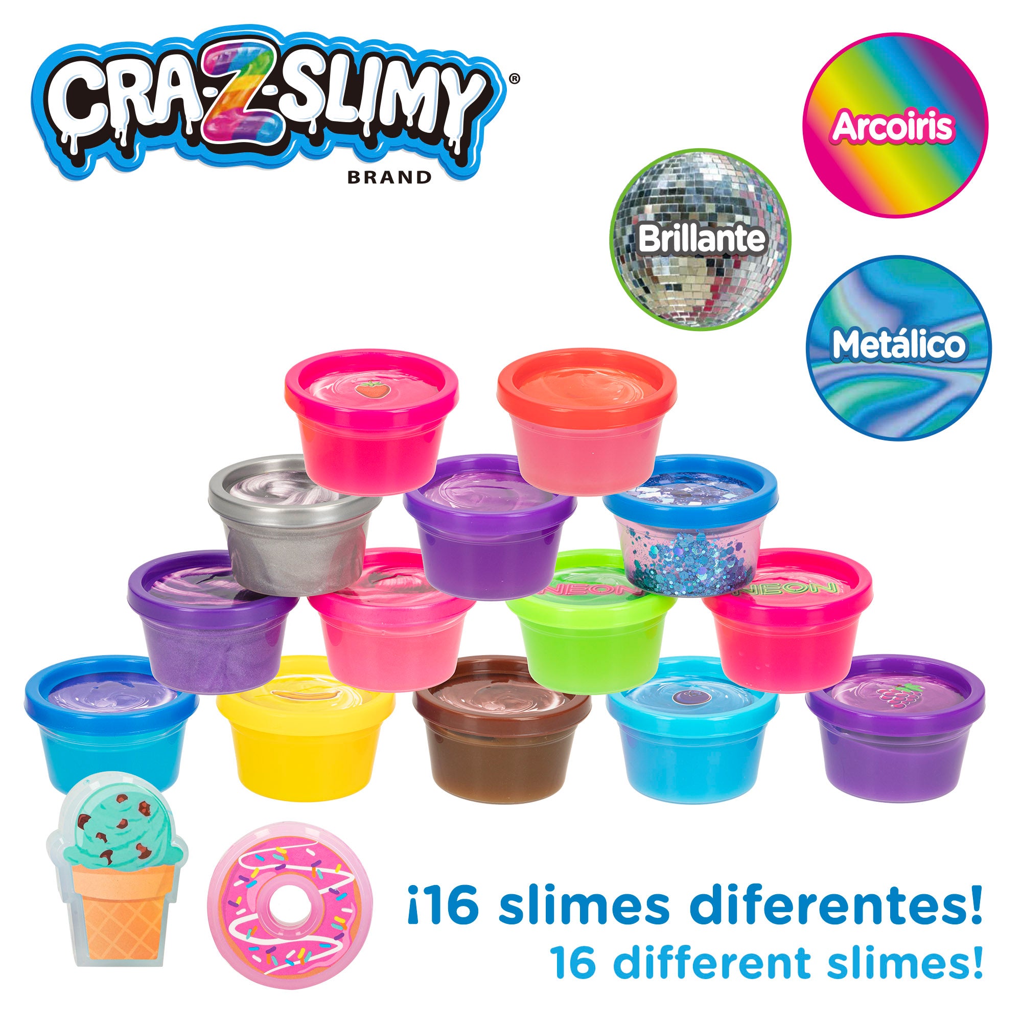 Superpack 14 botes de slime con accesorios Cra-Z-Slimy