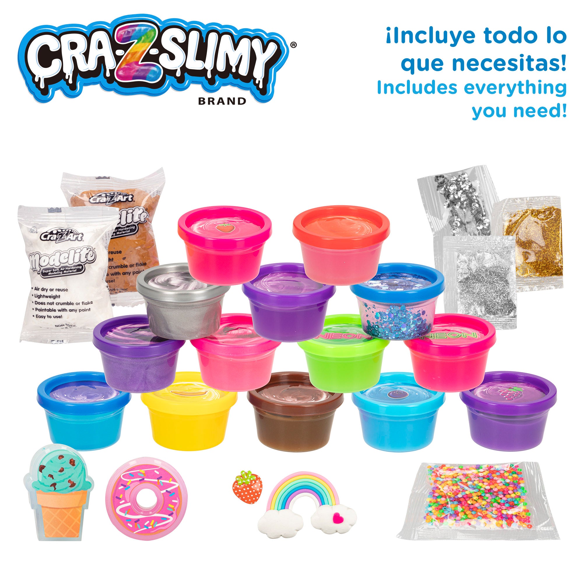 Superpack 14 botes de slime con accesorios Cra-Z-Slimy