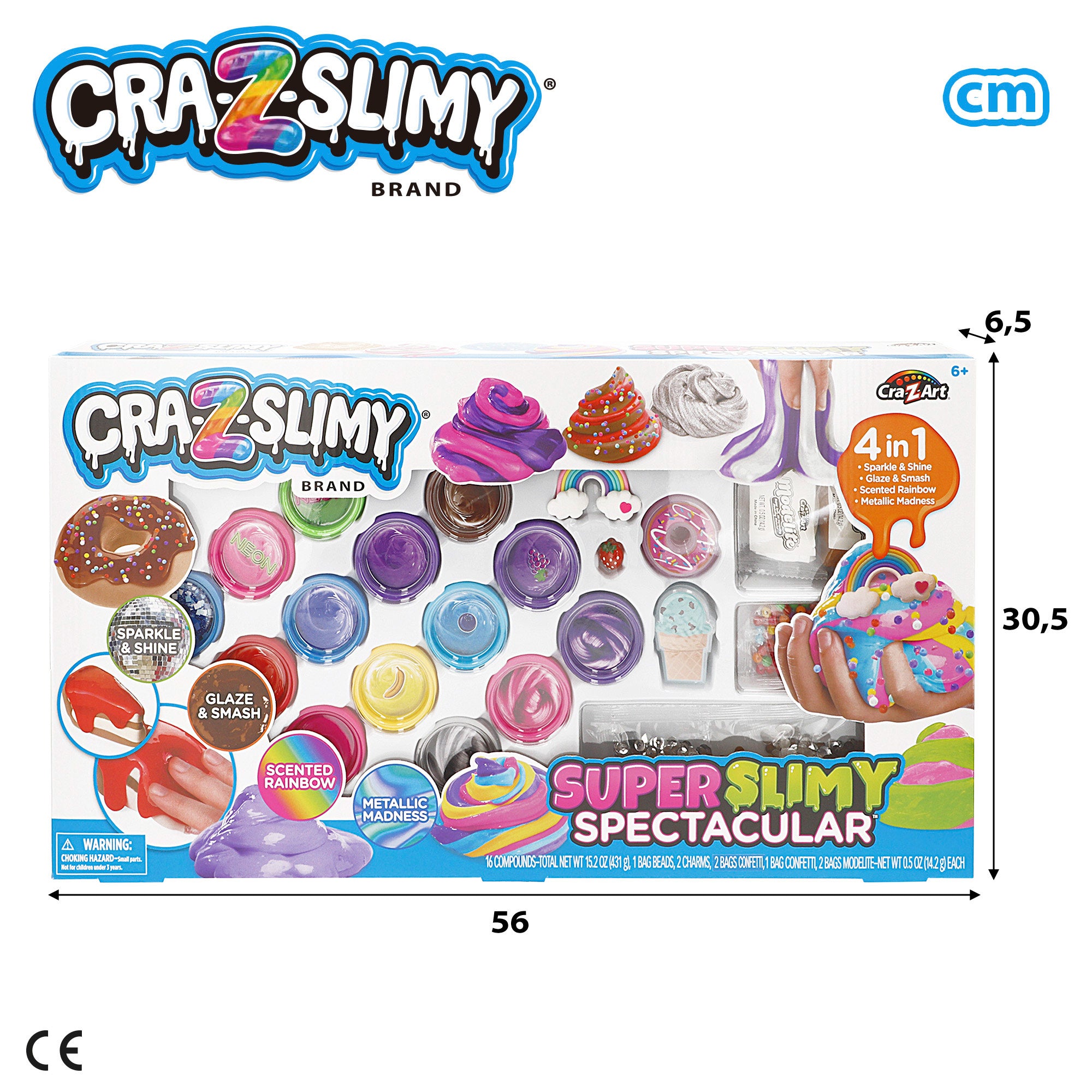 Superpack 14 botes de slime con accesorios Cra-Z-Slimy