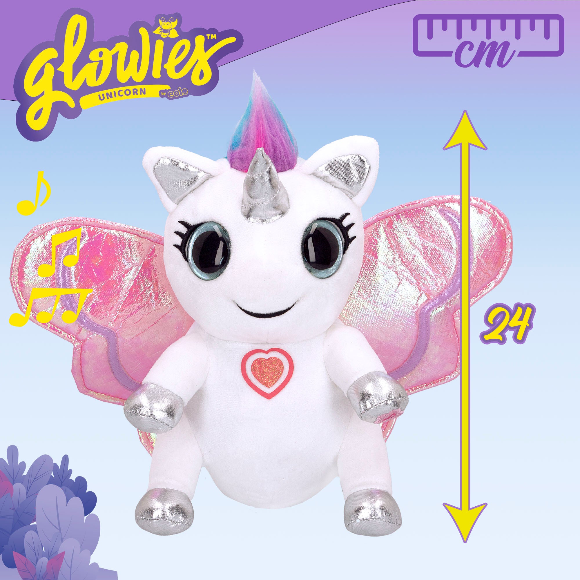 Glowies Peluche unicornio con luz y sonido para dormir