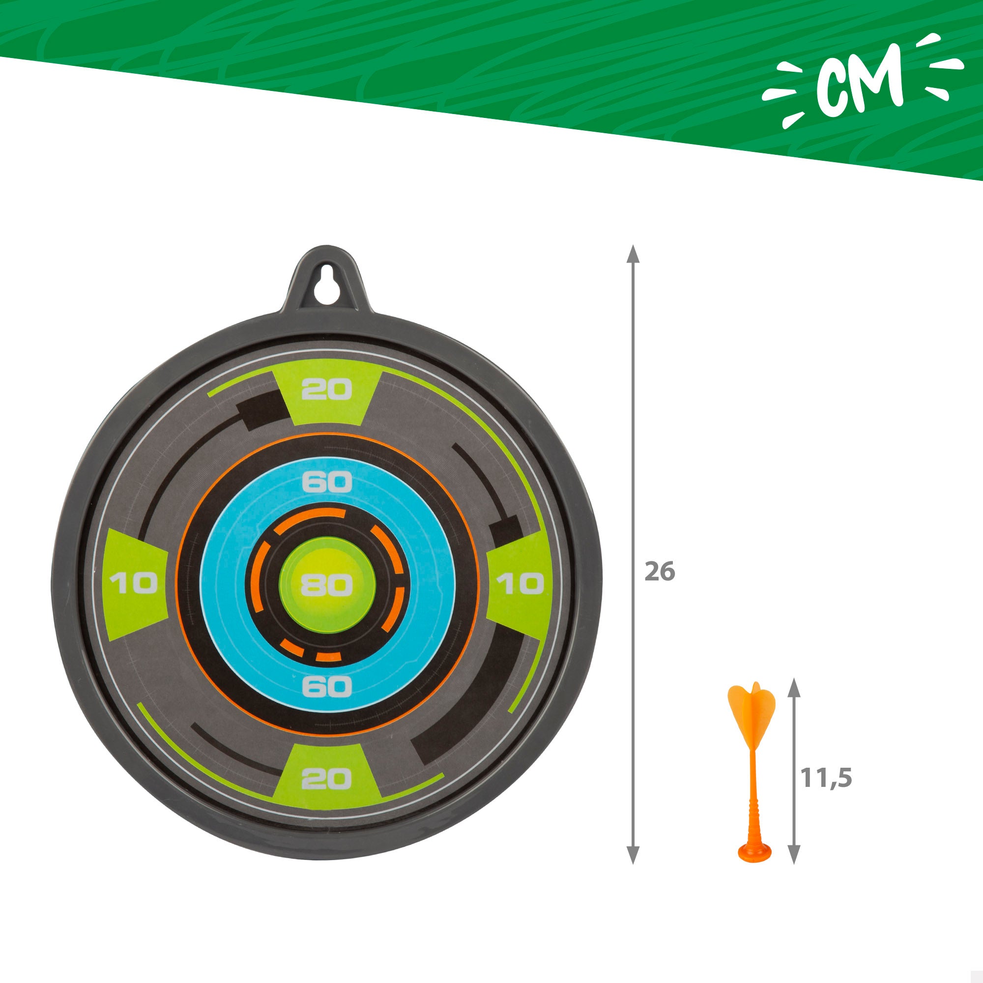 Diana magnética reversible 26 cm con 3 dardos de colores Fun Area!