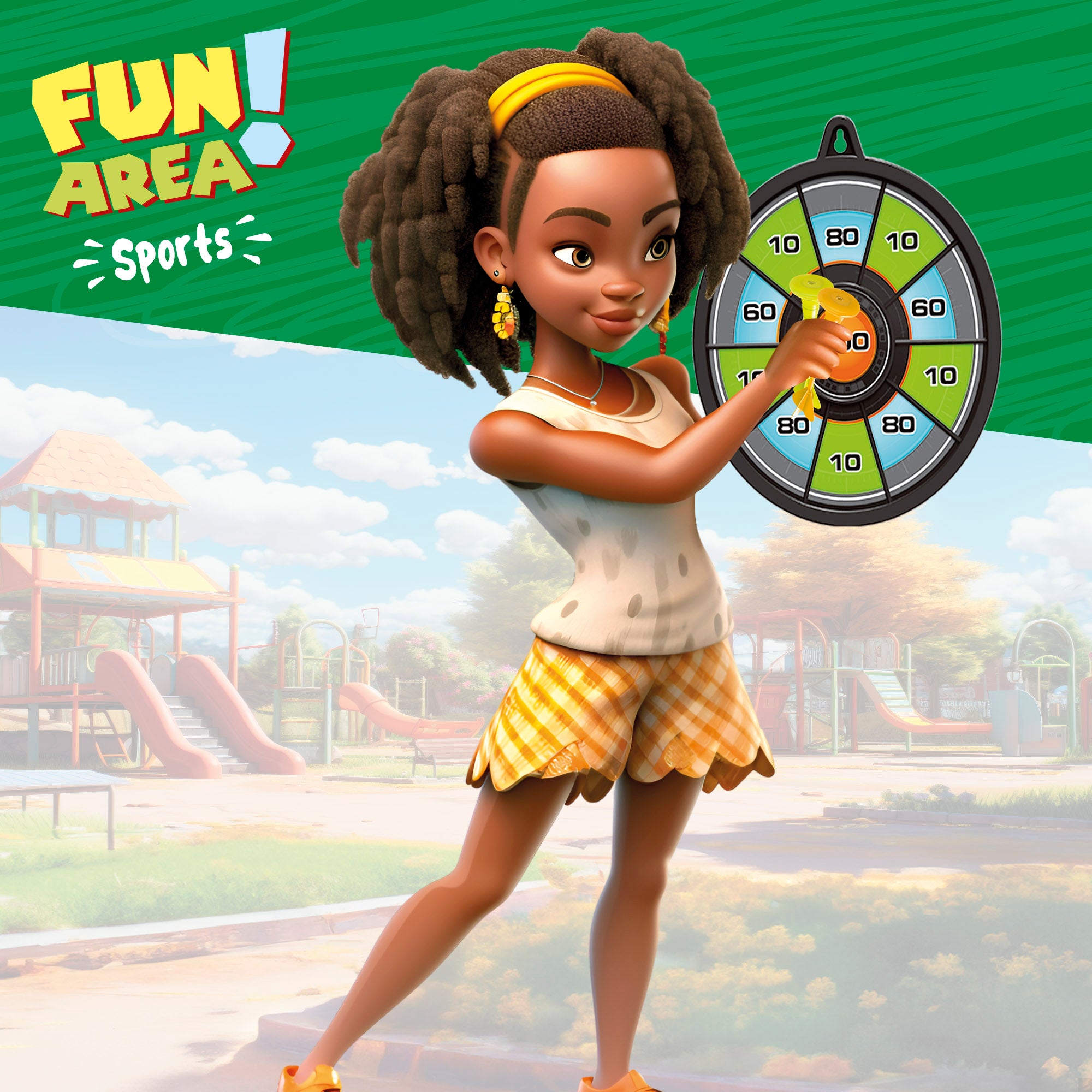 Diana magnética reversible 26 cm con 3 dardos de colores Fun Area!