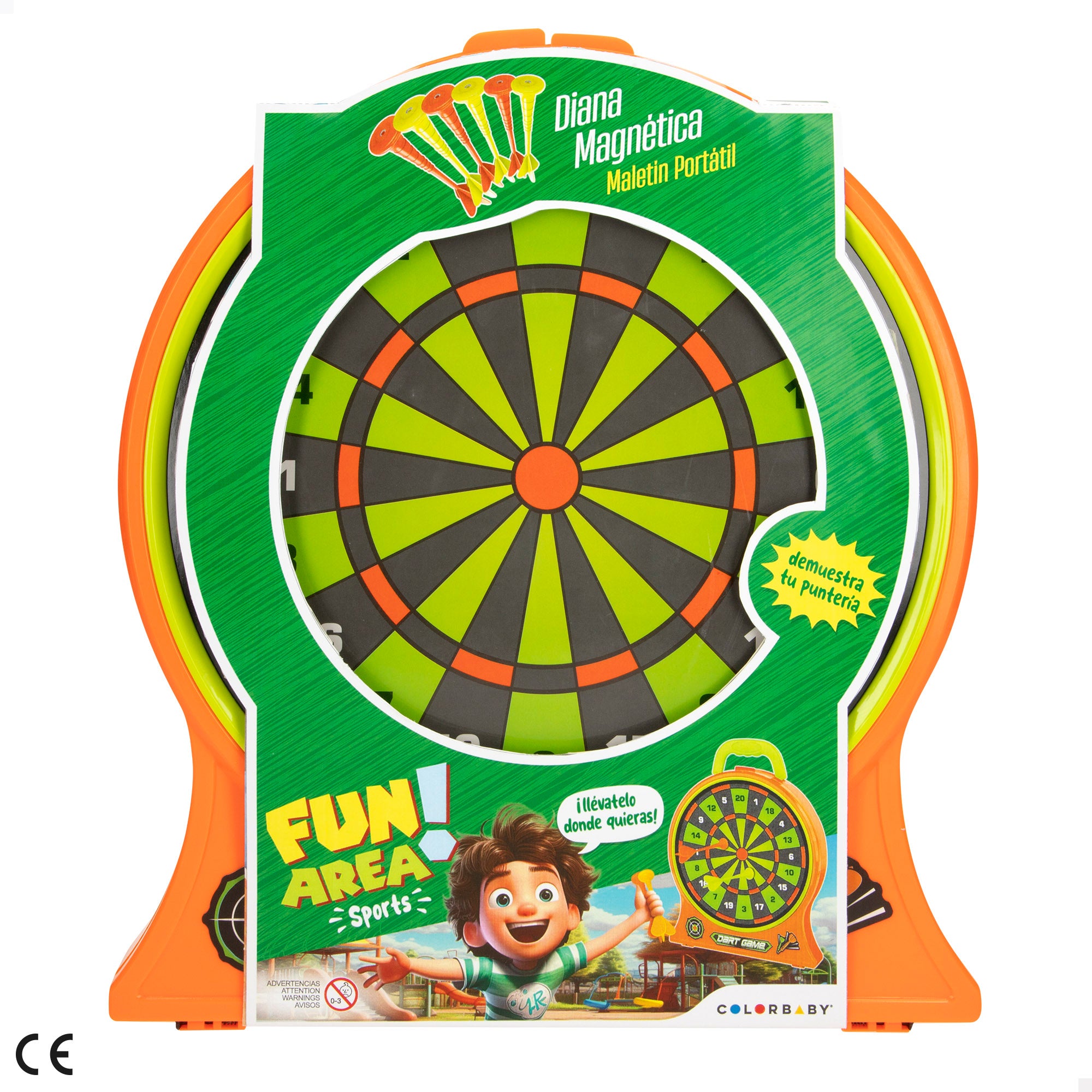 Diana magnética portátil con 6 dardos Fun Area!