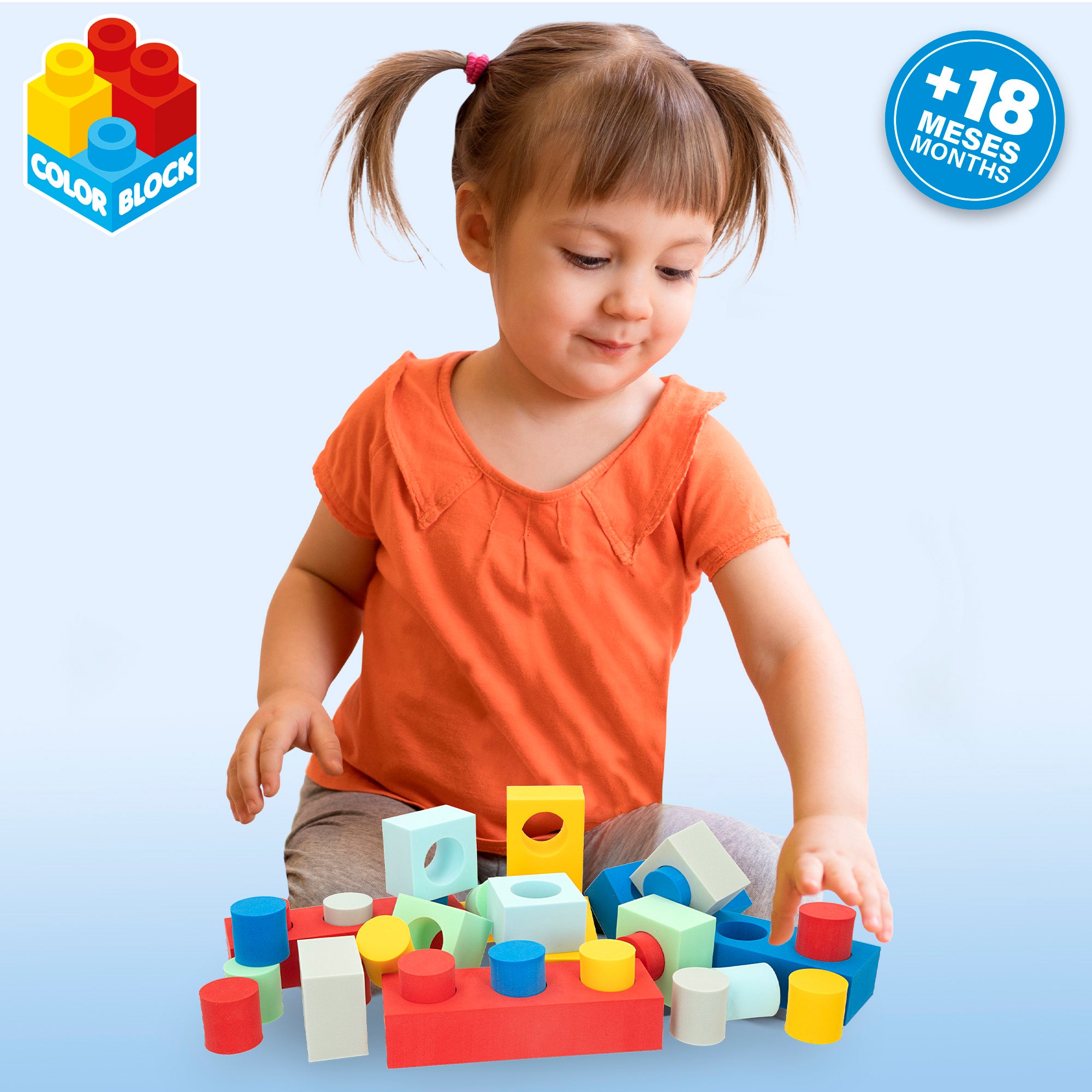 Juego bloques de construcción gomaeva 32 piezas Color Block