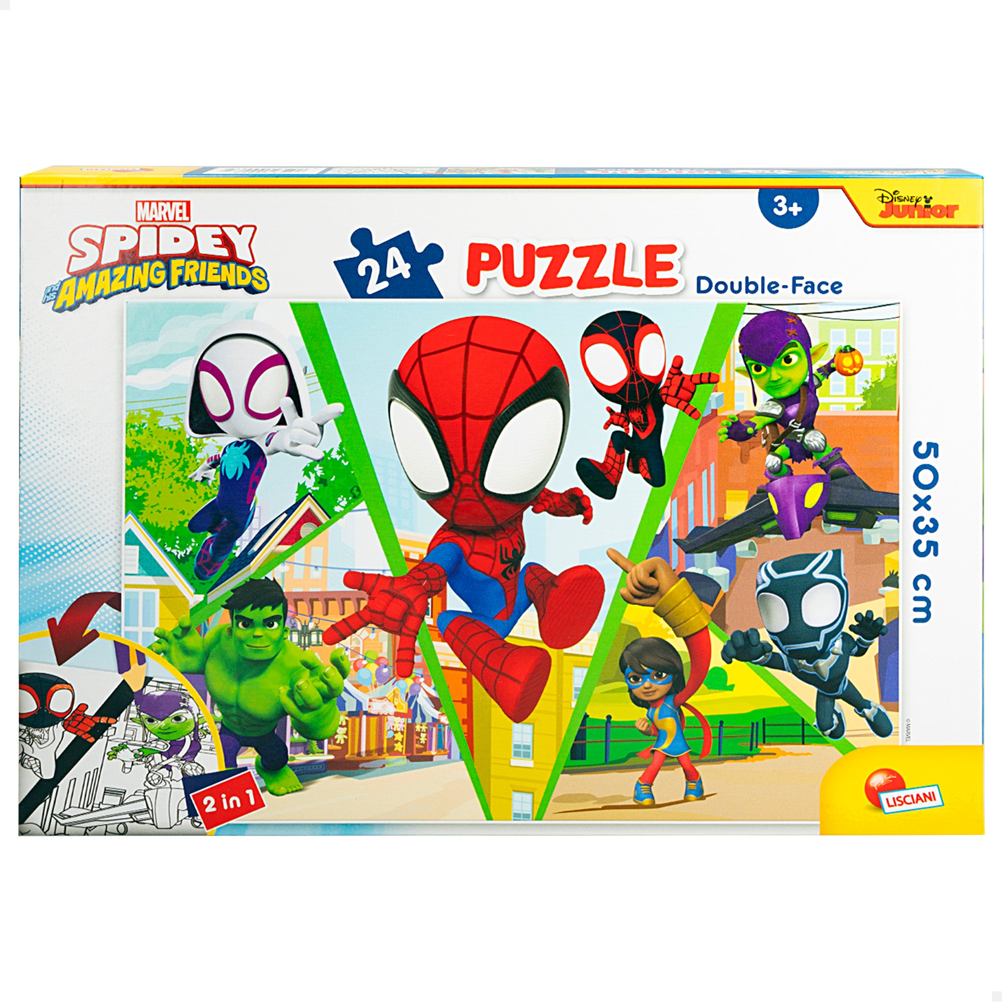 Spidey y su superequipo Puzzle doble cara para colorear 24 piezas grandes