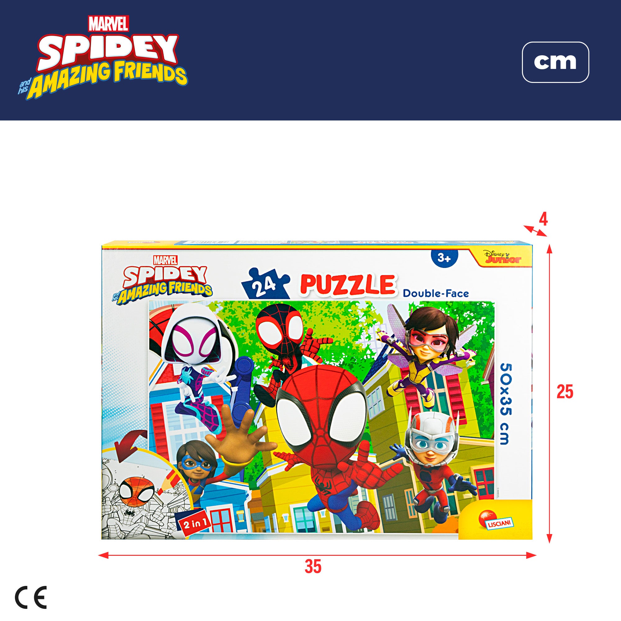 Spidey y su superequipo Puzzle doble cara para colorear 24 piezas grandes